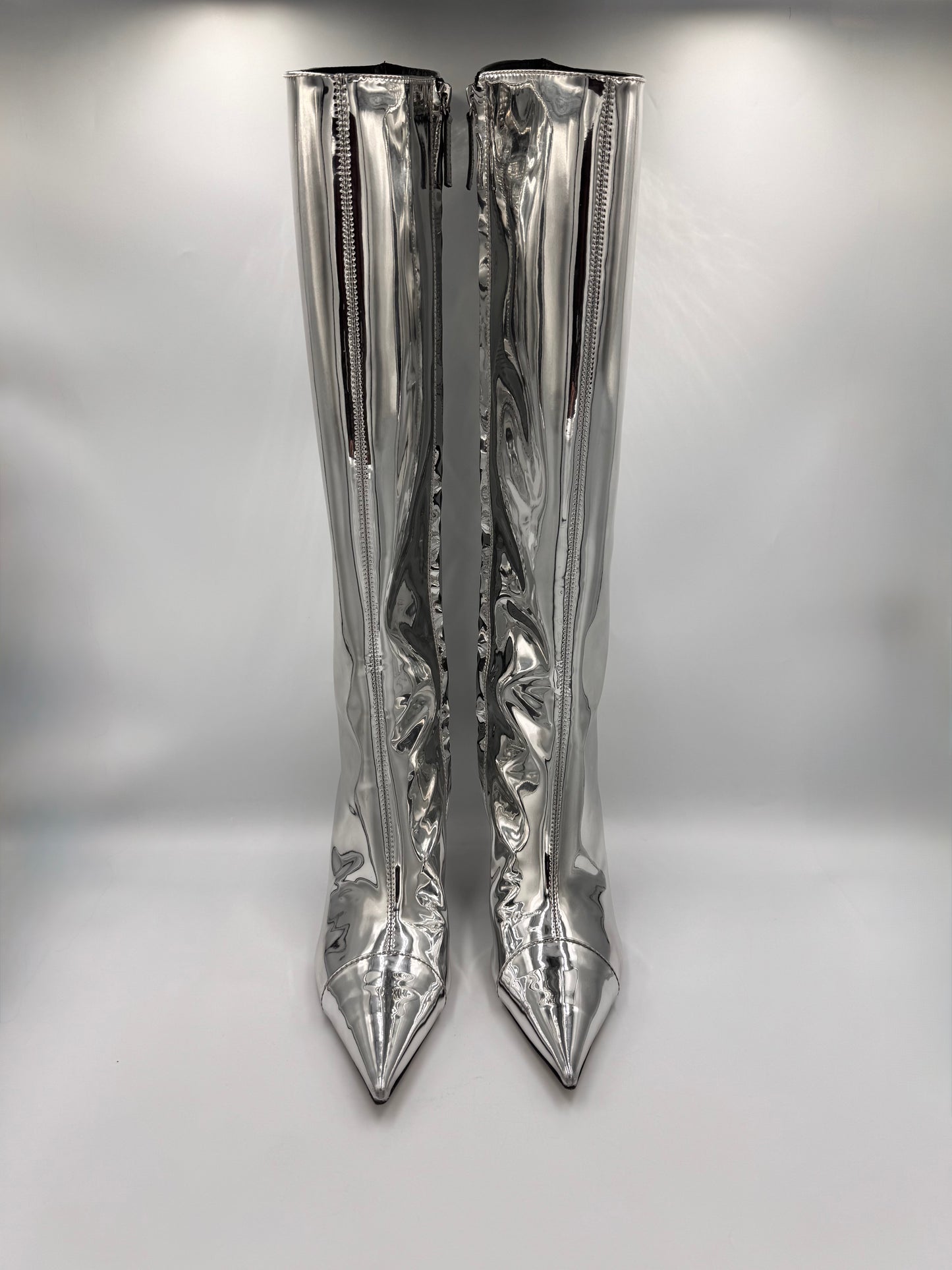 ALEXANDRE VAULTHIER Silver Knee-High Boots size 39