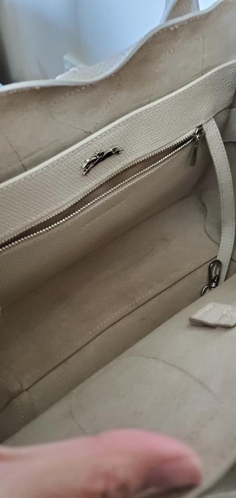 Longchamp Le Roseau Medium in Cream Handbag