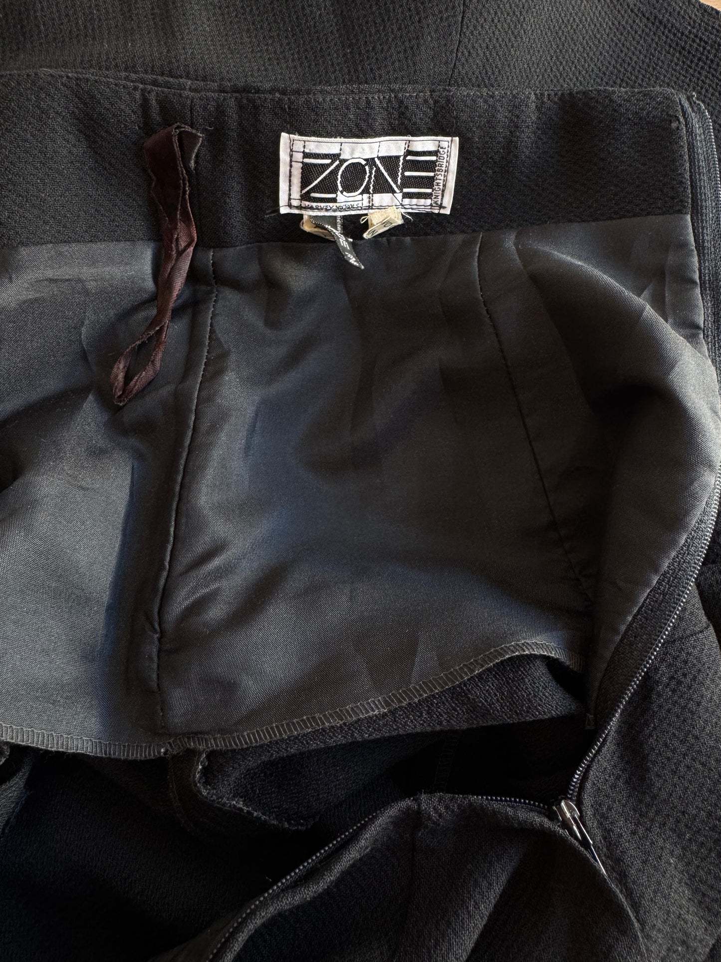 Vintage Zone black high waisted wool Skirt - size S