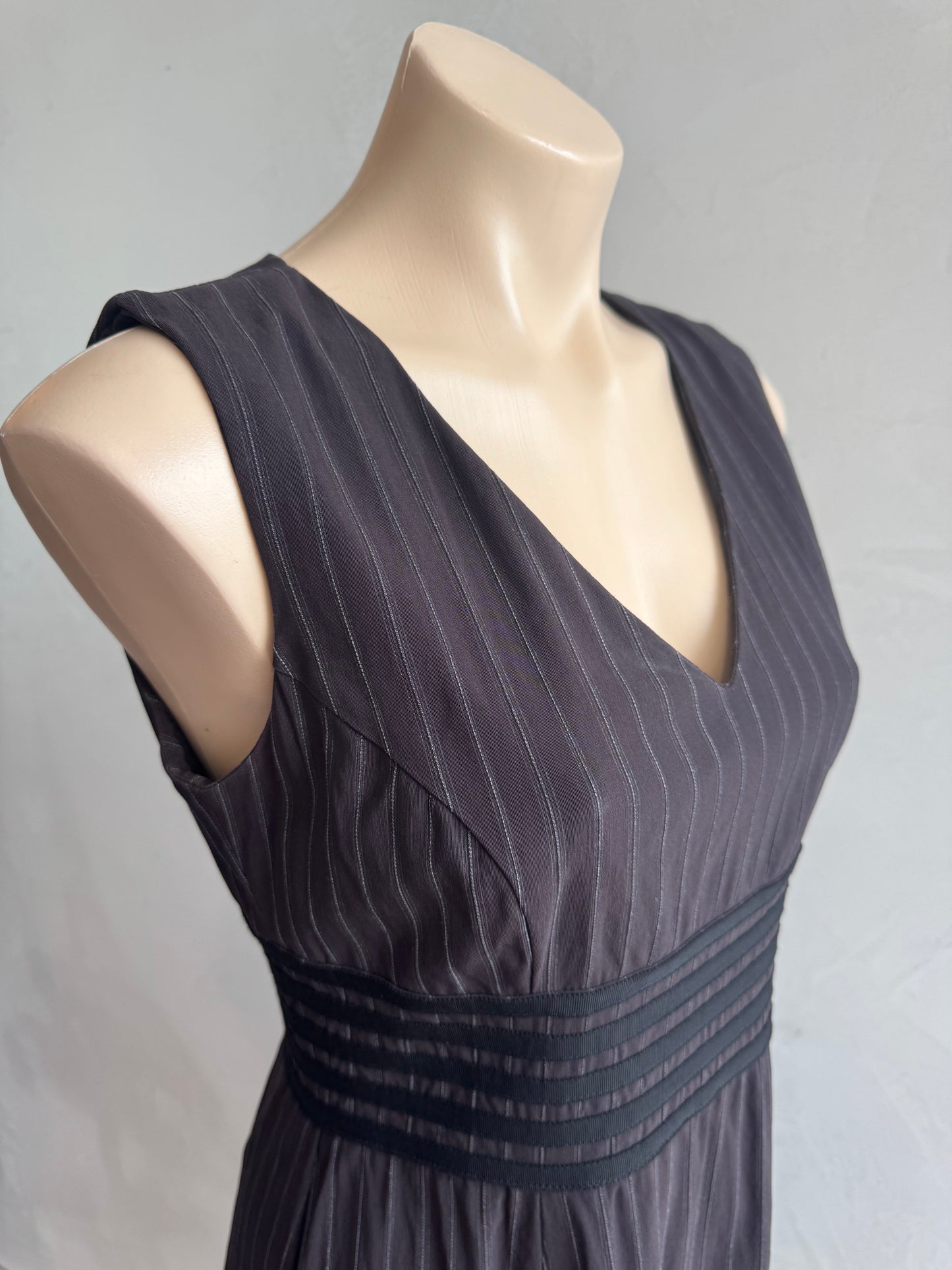 Vintage Cue brown stripe dress - size 10