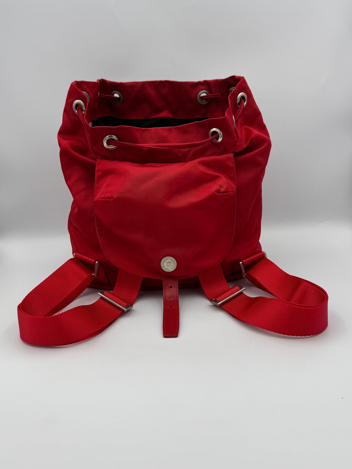 PRADA Red Vela Small Backpack