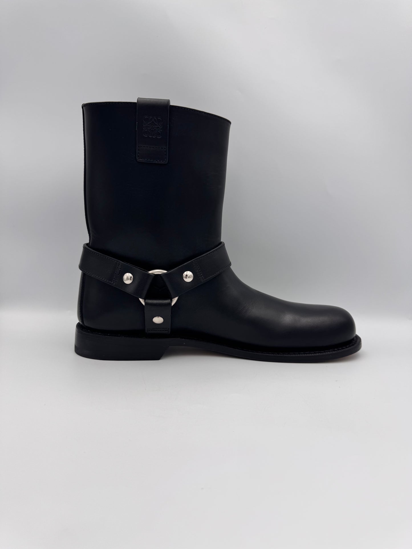 LOEWE Campo Anagram Embossed Biker Boot Size 39
