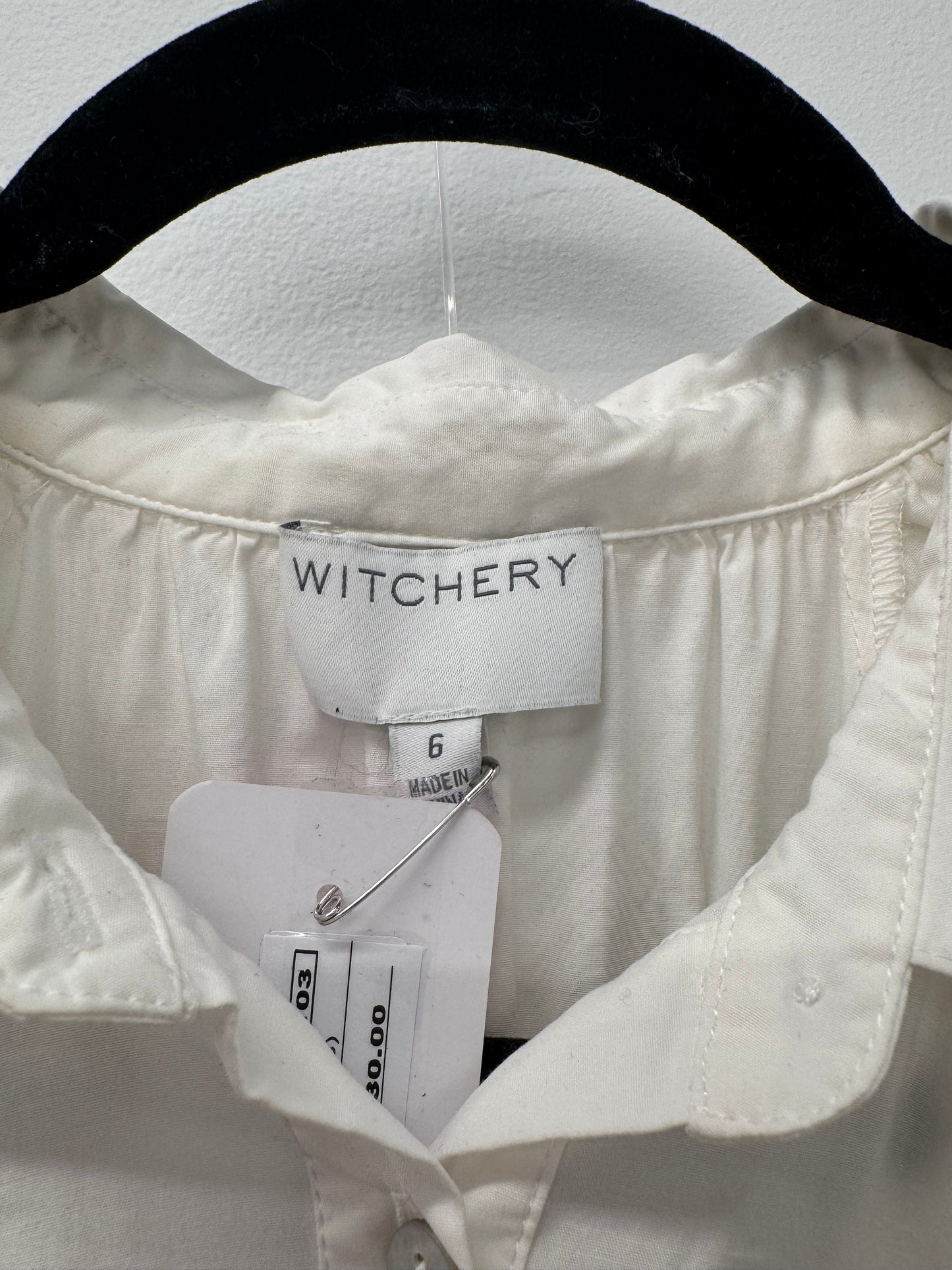 Witchery White Tiered Mini Dress - size 6
