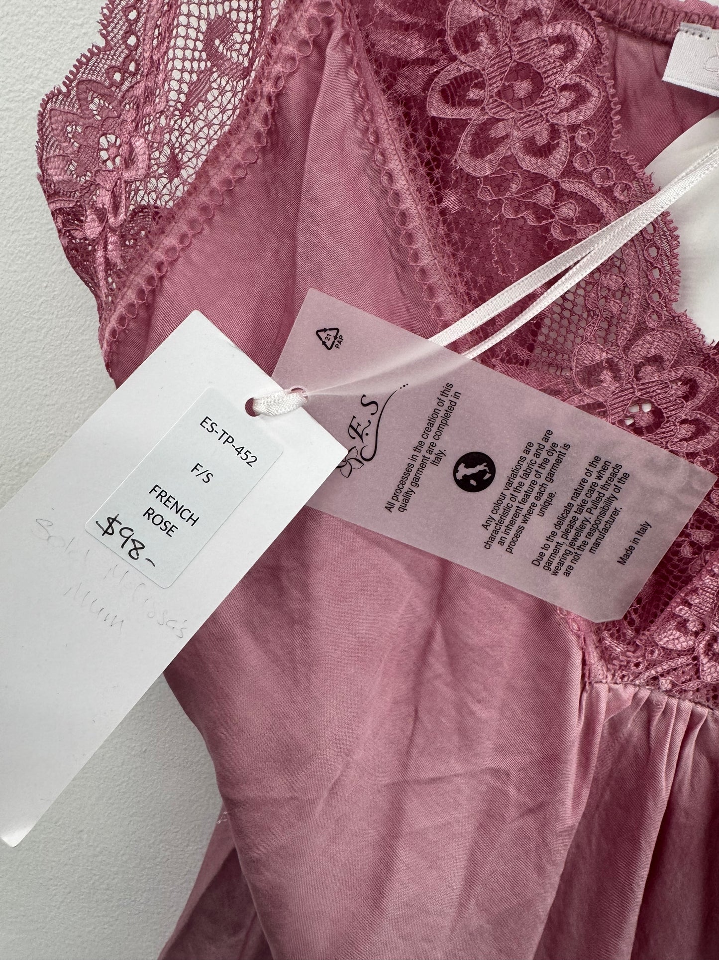 ES Pink Lace Cami - OS