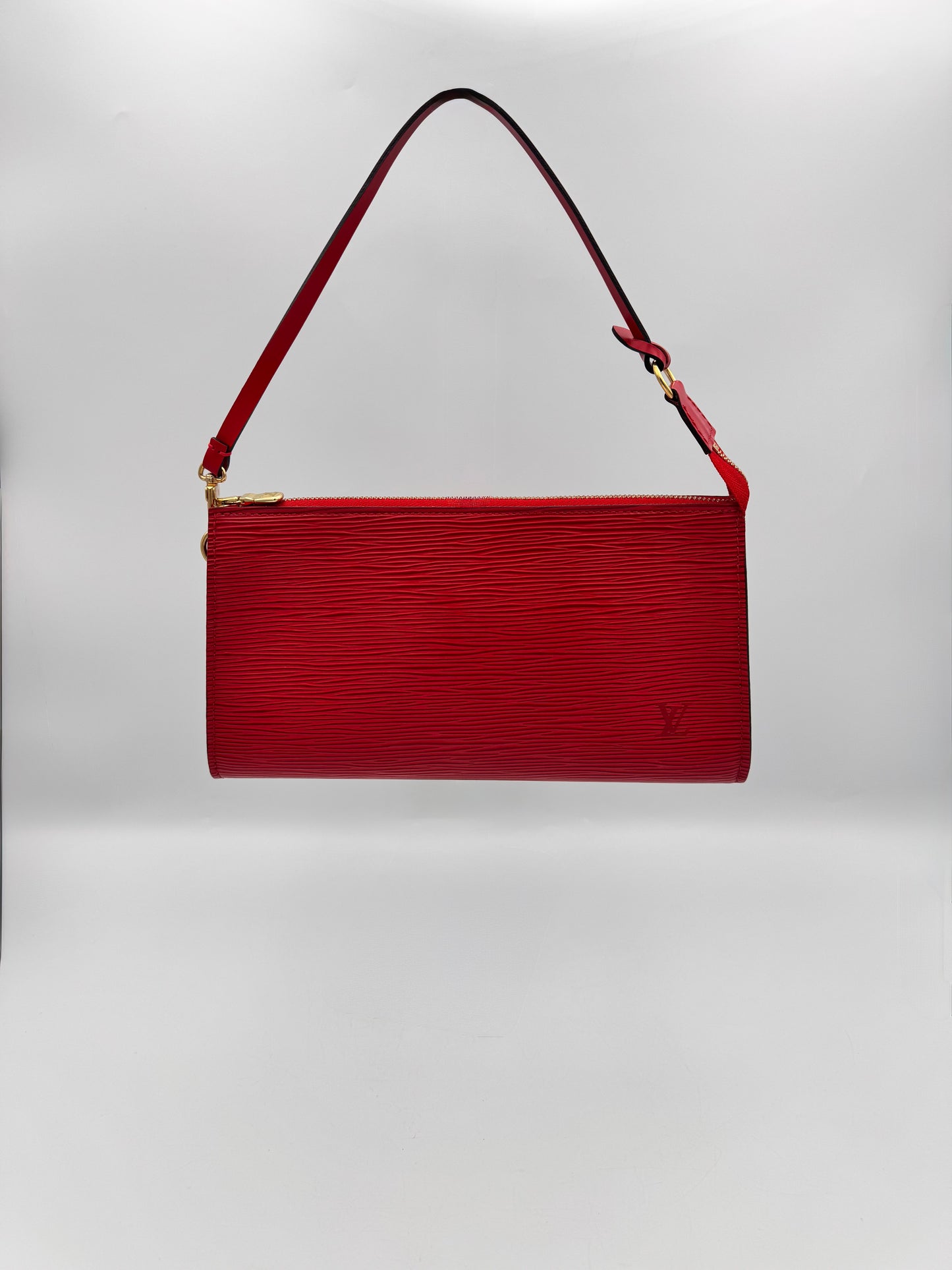 LOUIS VUITTON Red EPI Leather Pochette