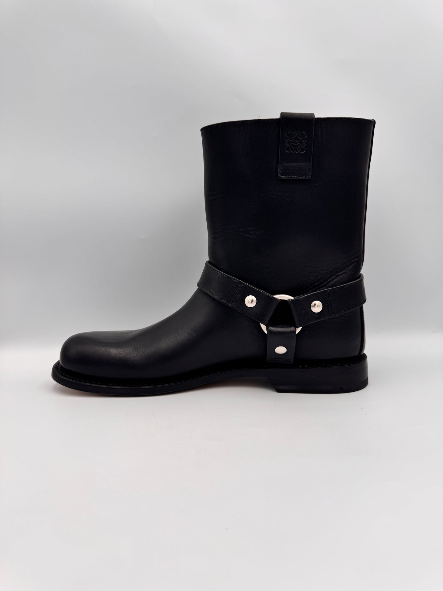 LOEWE Campo Anagram Embossed Biker Boot Size 39