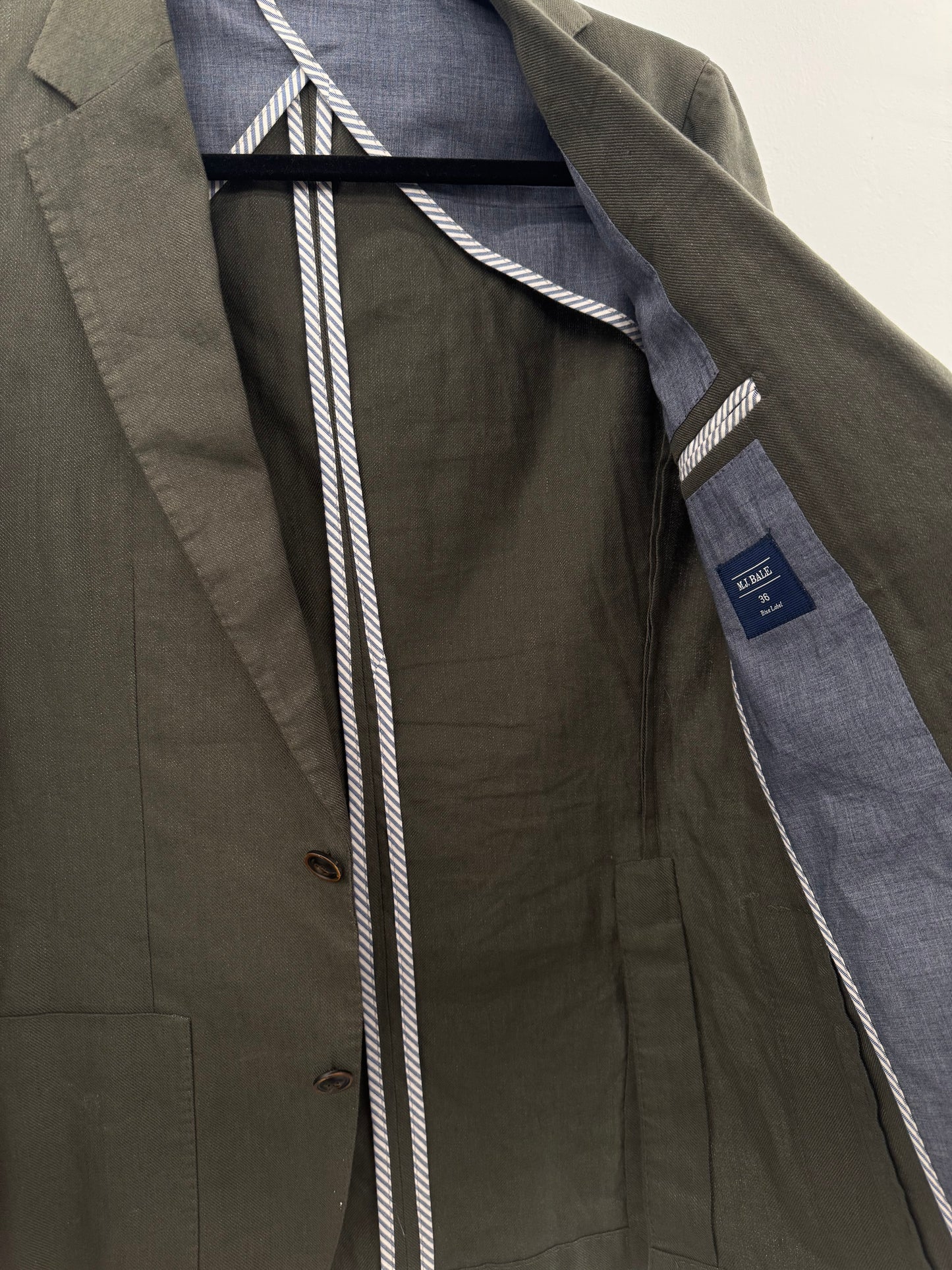 MJ Bale Olive Linen Blazer - Size 36