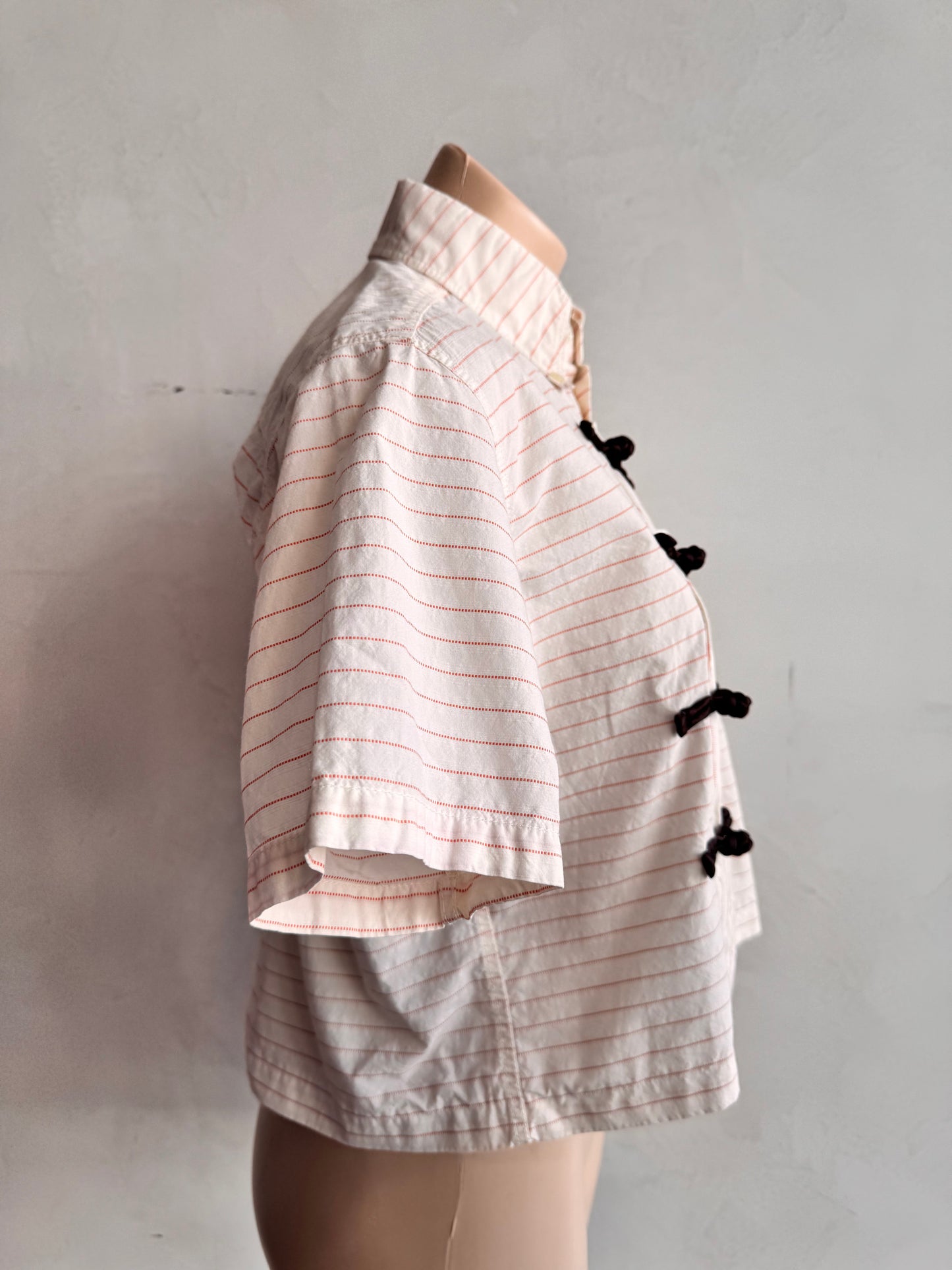 Upcycled IXIZ Oranges and Cream stripe shirt - size S
