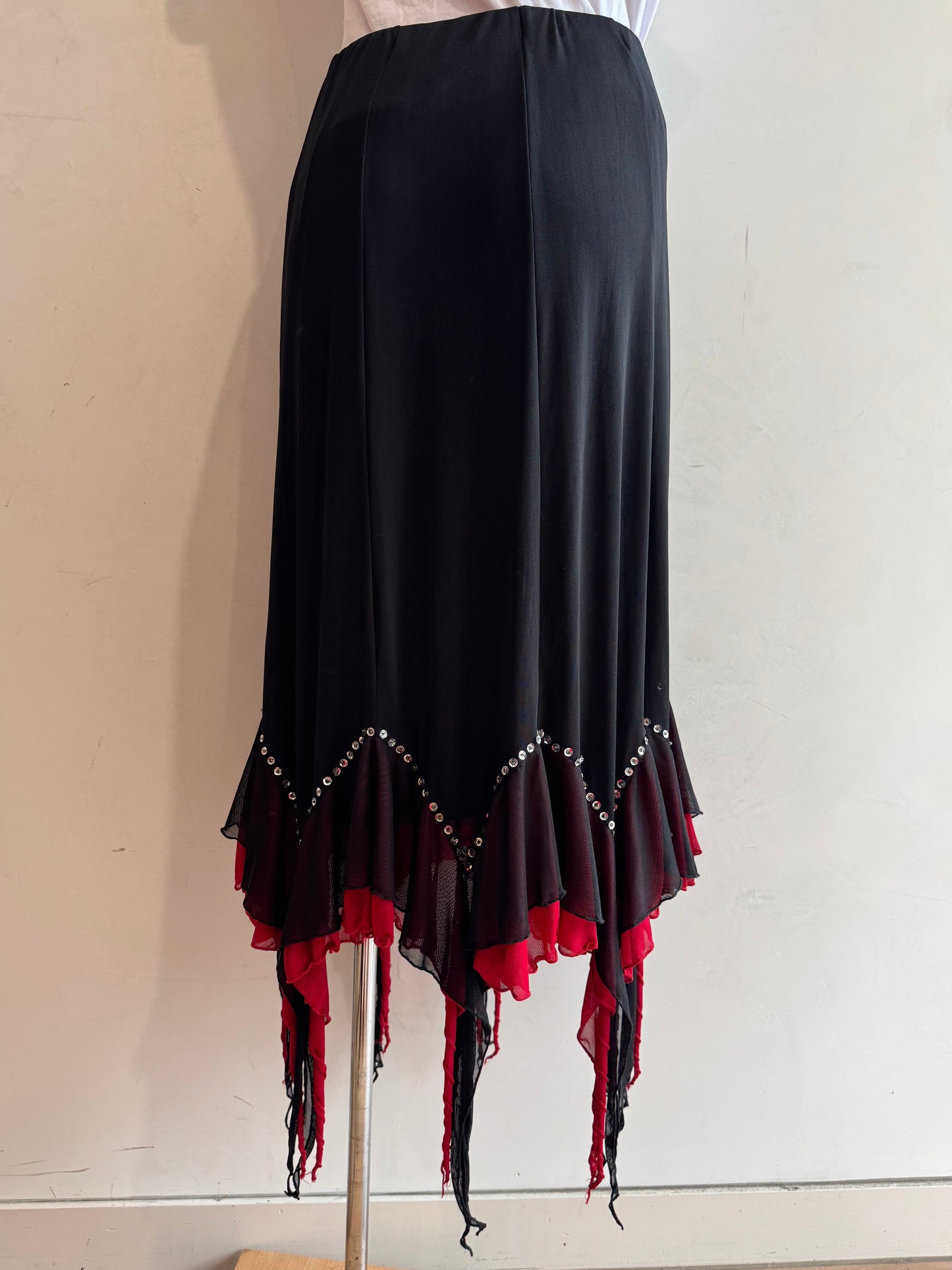 Viola Black Skirt Red Trim - size XL