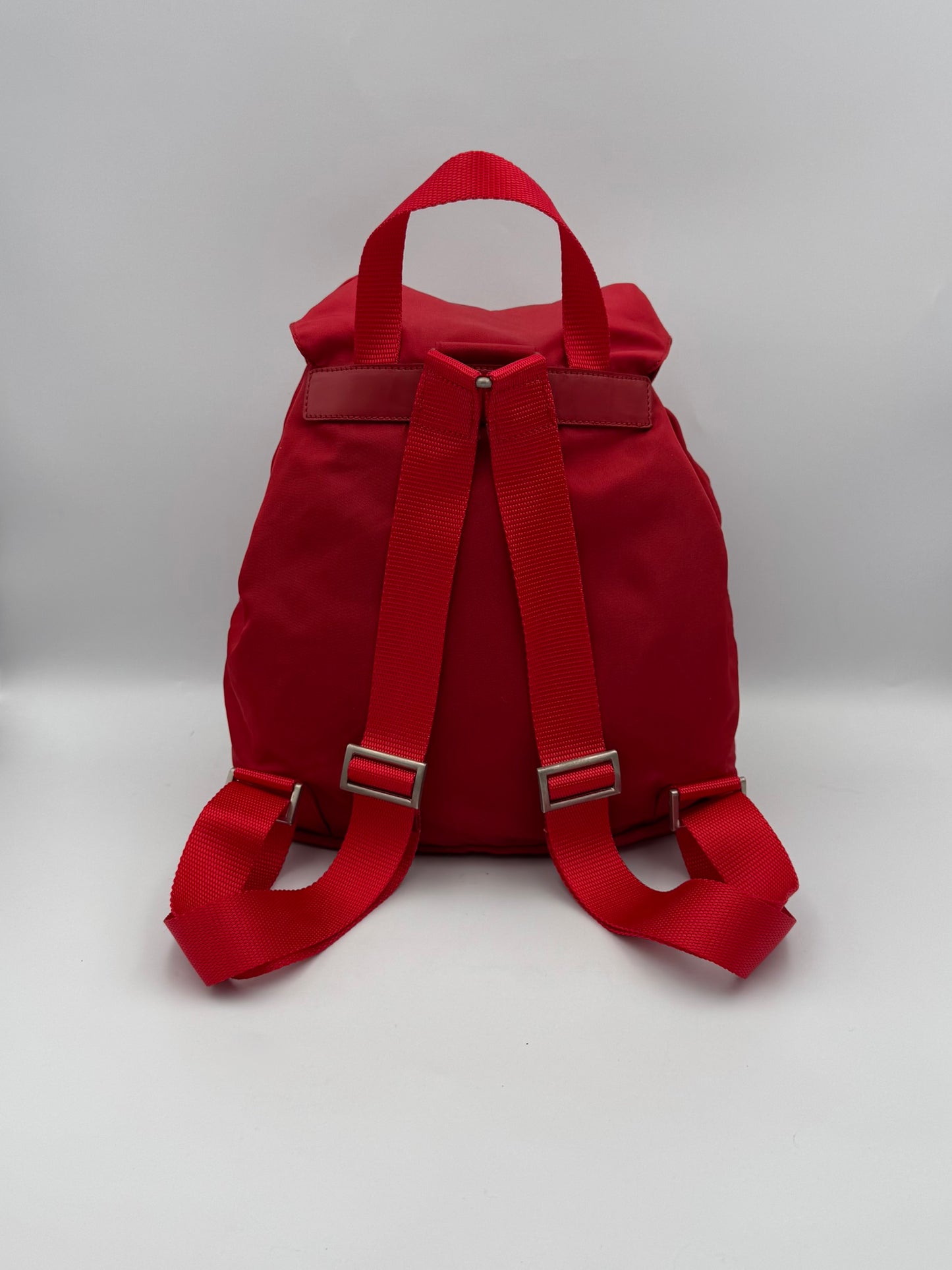 PRADA Red Vela Small Backpack