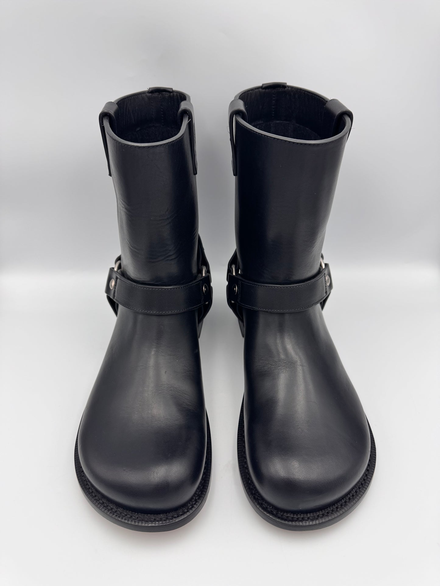 LOEWE Campo Anagram Embossed Biker Boot Size 39