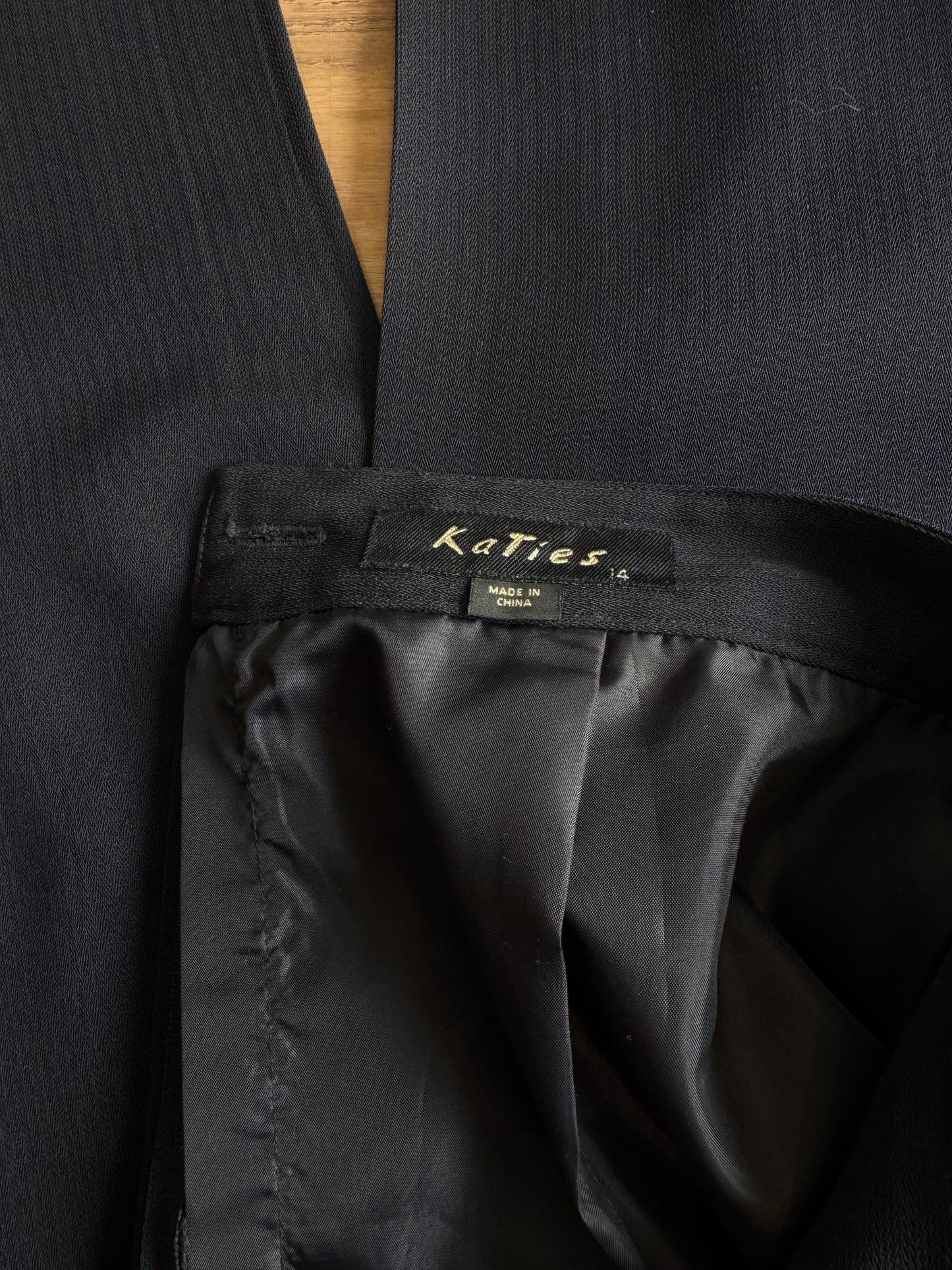 Vintage Katie’s Navy Maxi Split Skirt - size 14