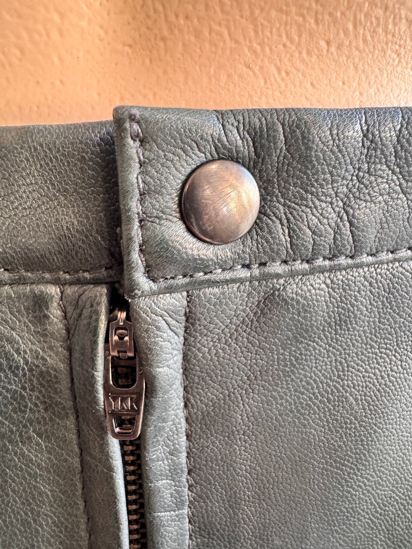 Ryder Teal Leather Skirt - size 10