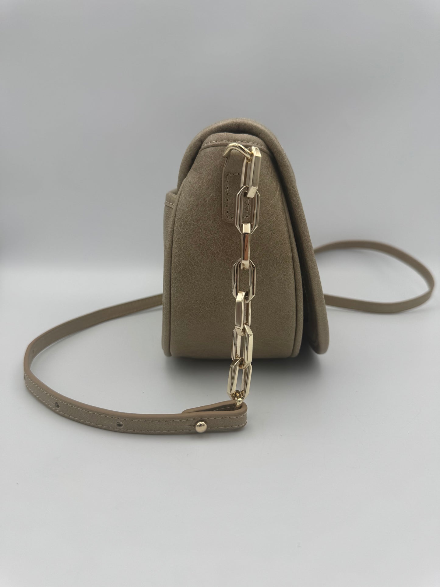 Taupe Leather Crossbody