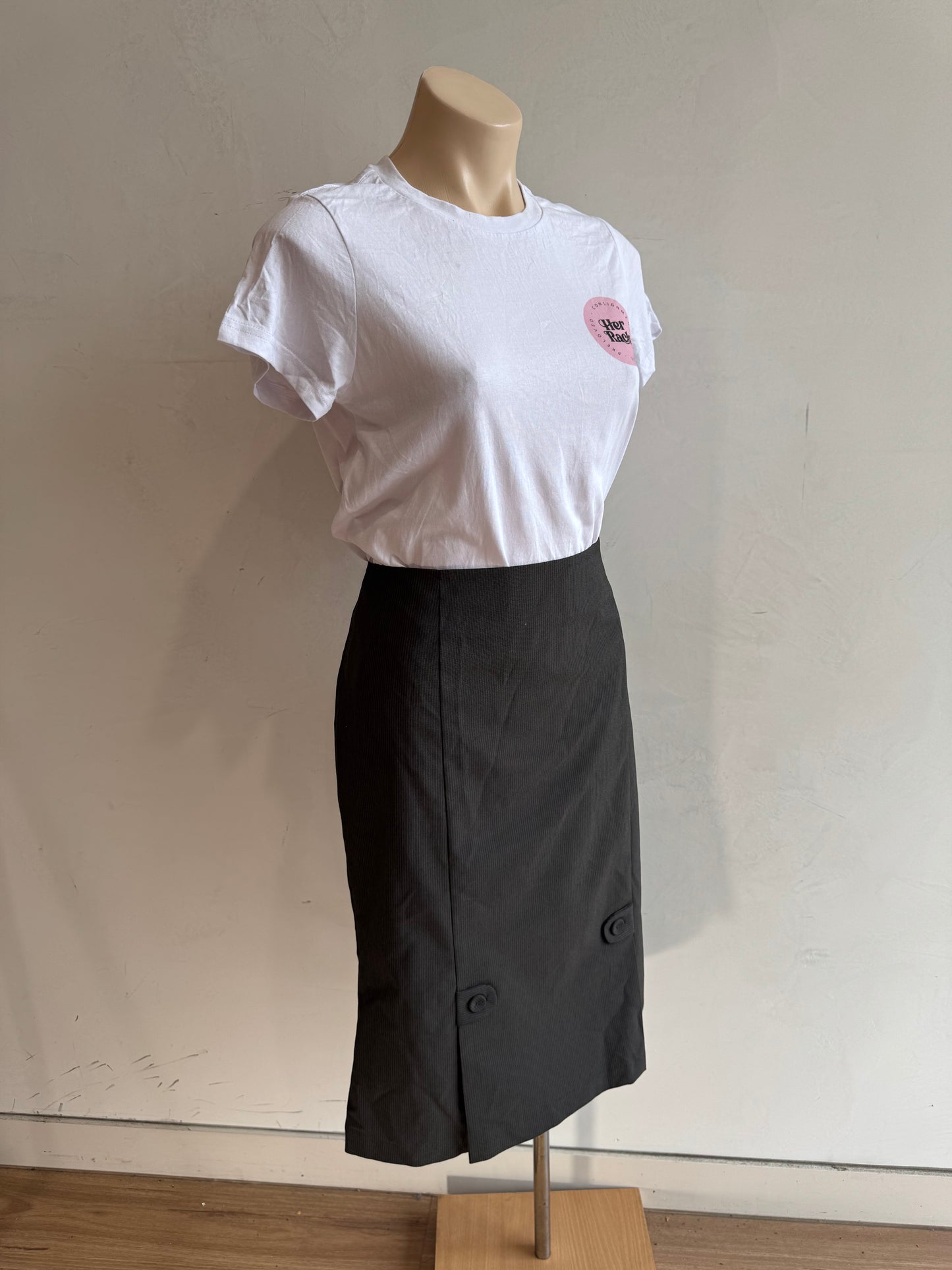 Vintage Cue Pinstripe Skirt - size 12