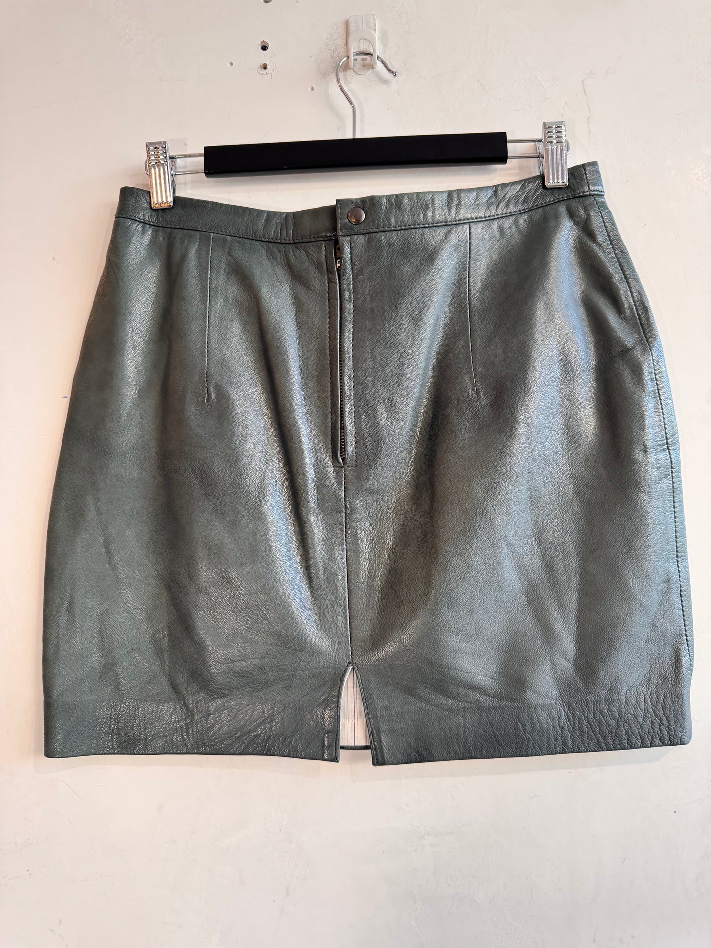 Ryder Teal Leather Skirt - size 10
