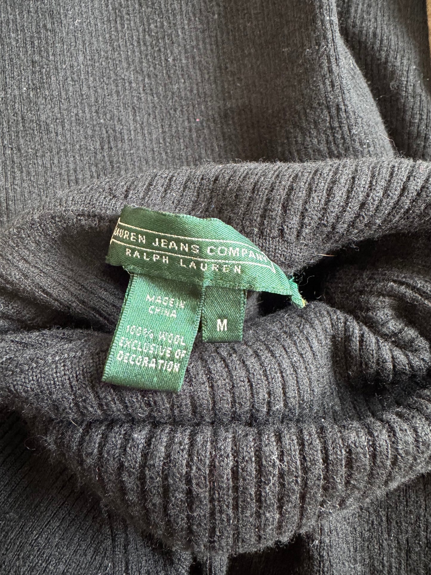 Vintage Ralph Lauren black wool skivvy - size S