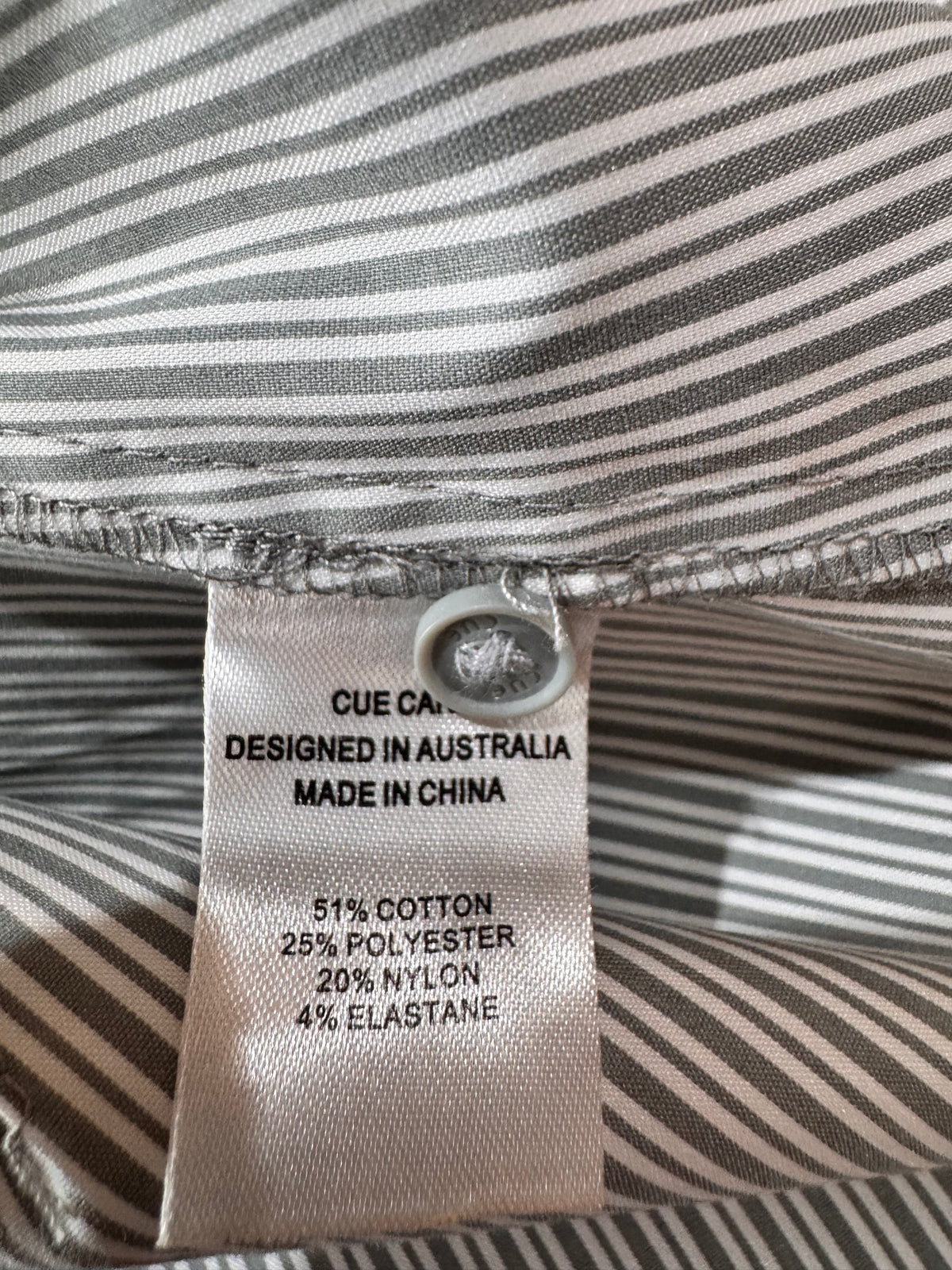 Cue Grey Stripe sleeveless Top - size 10