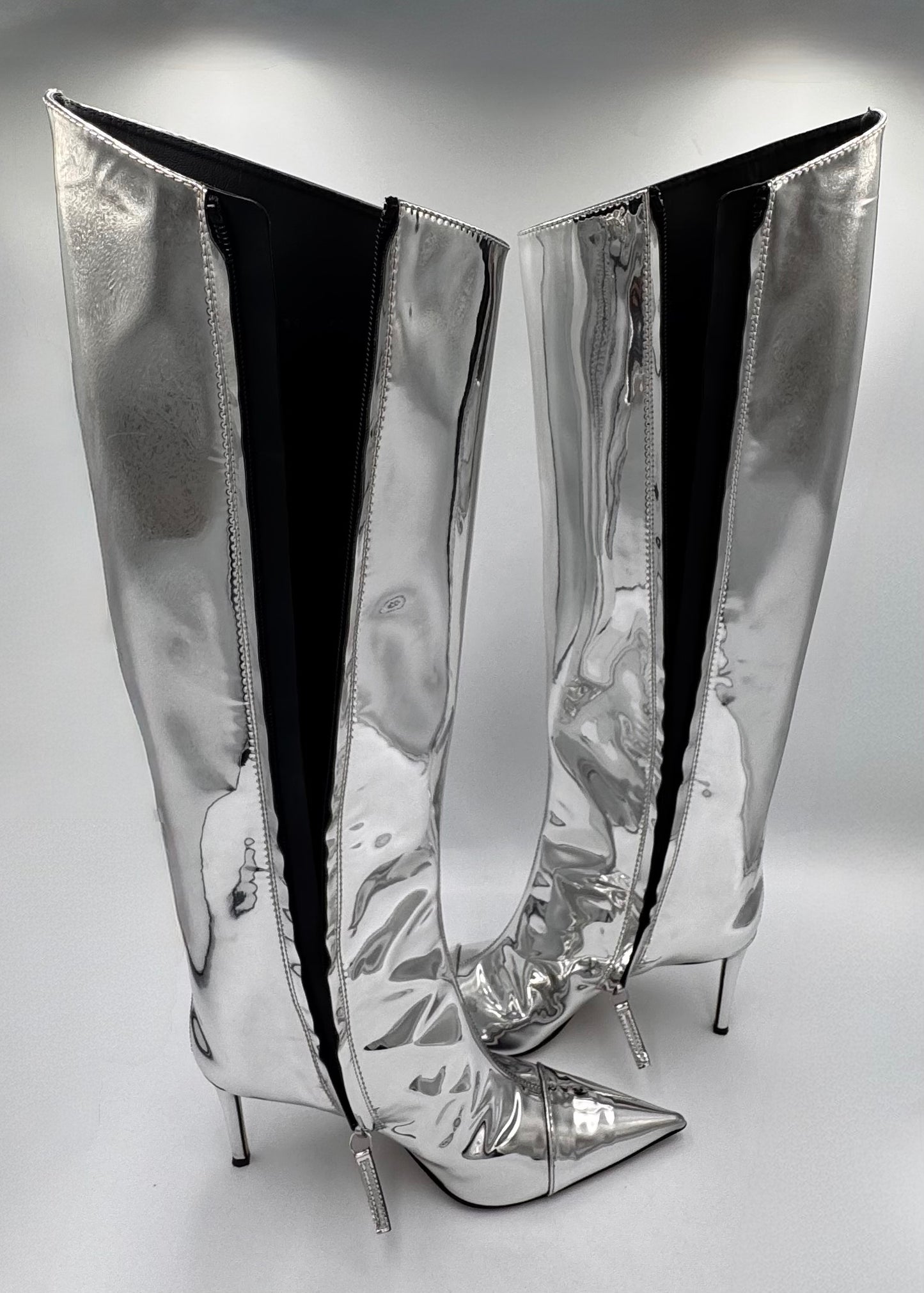 ALEXANDRE VAULTHIER Silver Knee-High Boots size 39