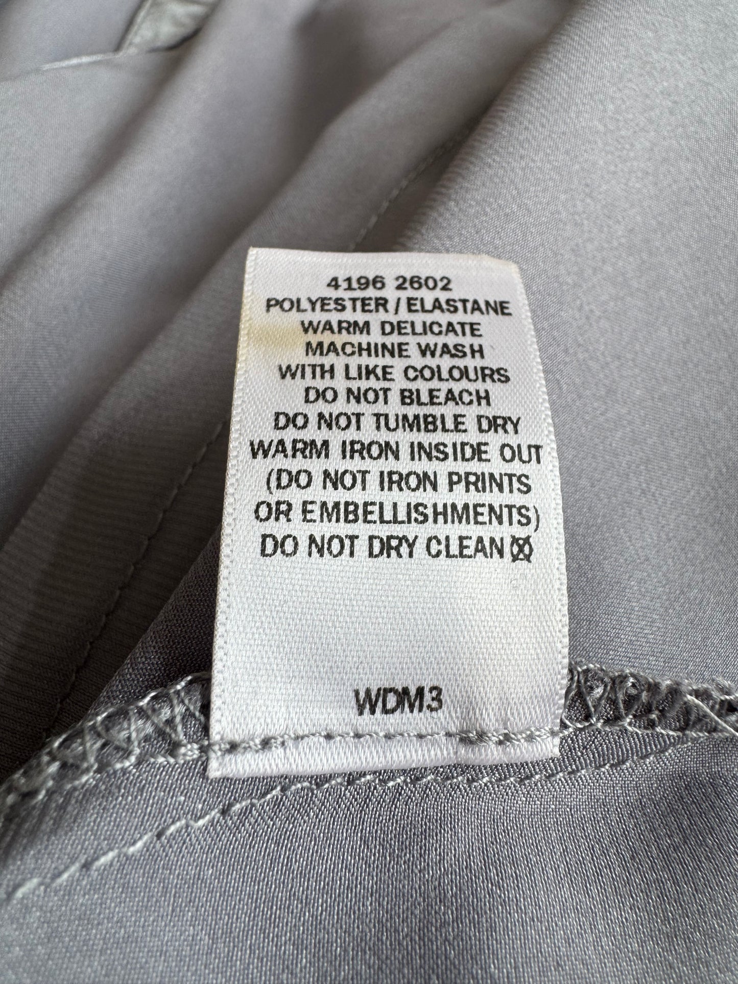 Hot Options Silver Satin Top - size 12