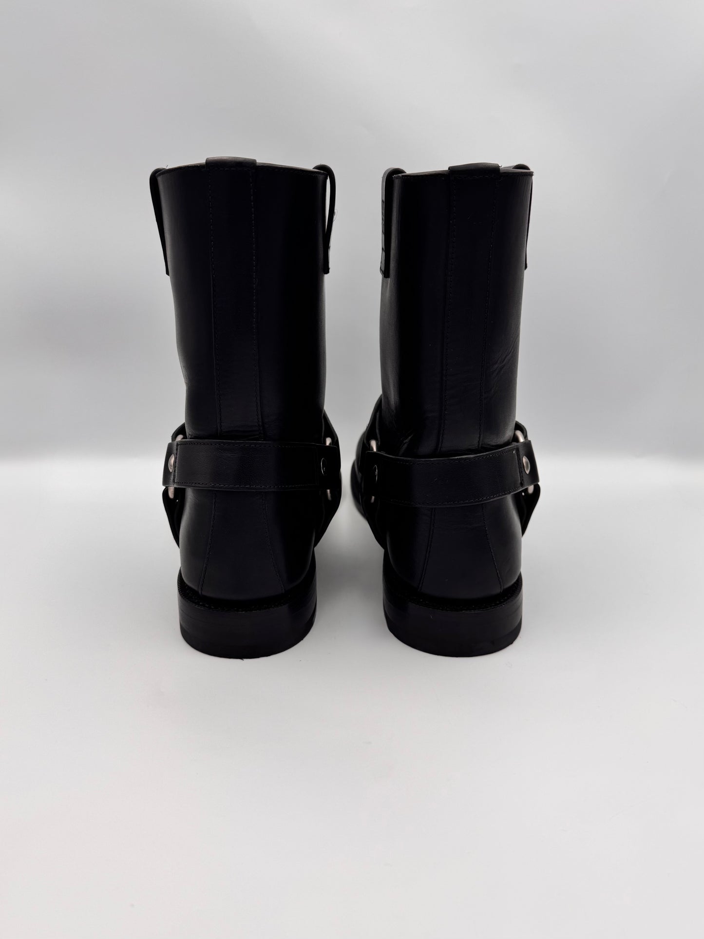 LOEWE Campo Anagram Embossed Biker Boot Size 39