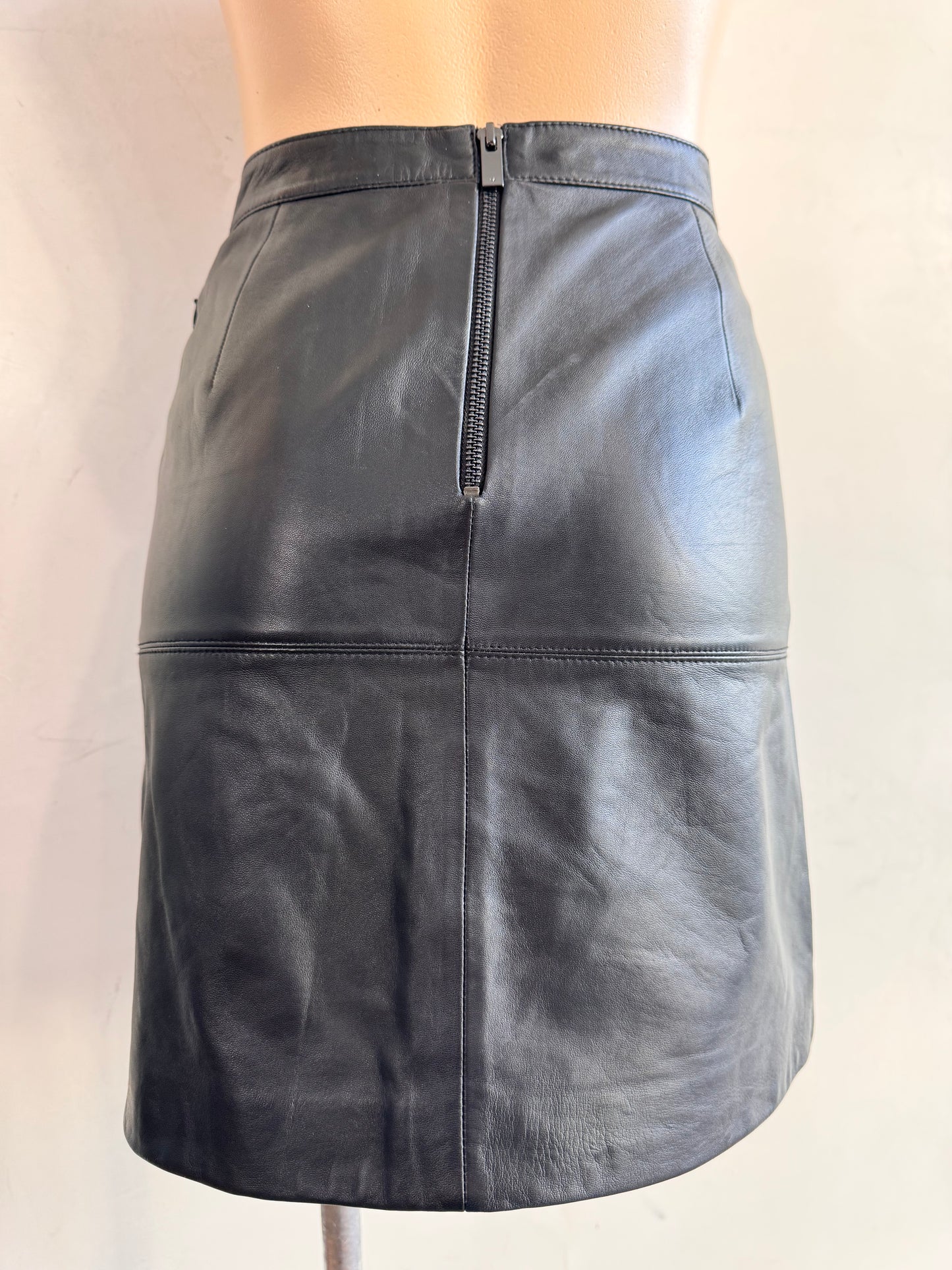 Marcs Black Mini Leather Skirt - size 6
