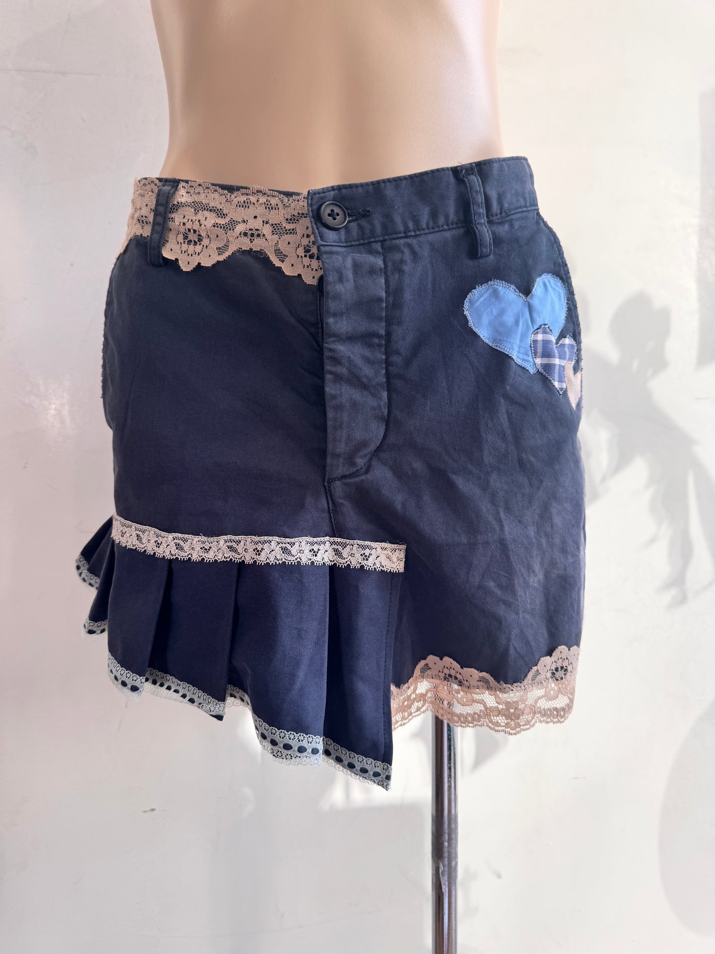 Upcycled H&M Navy Skirt - size 14