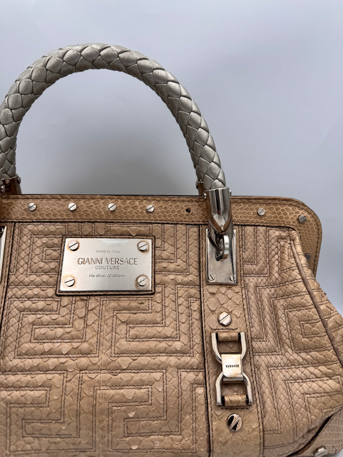Vintage Gianni Versace Python Handbag
