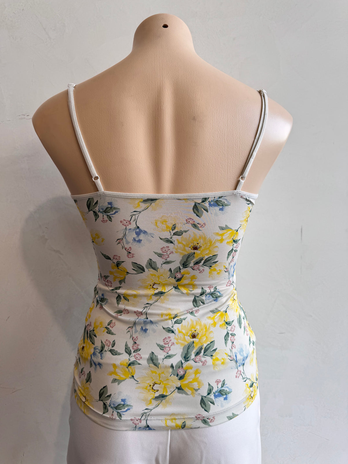 Jockey yellow print lace trim cami - size S