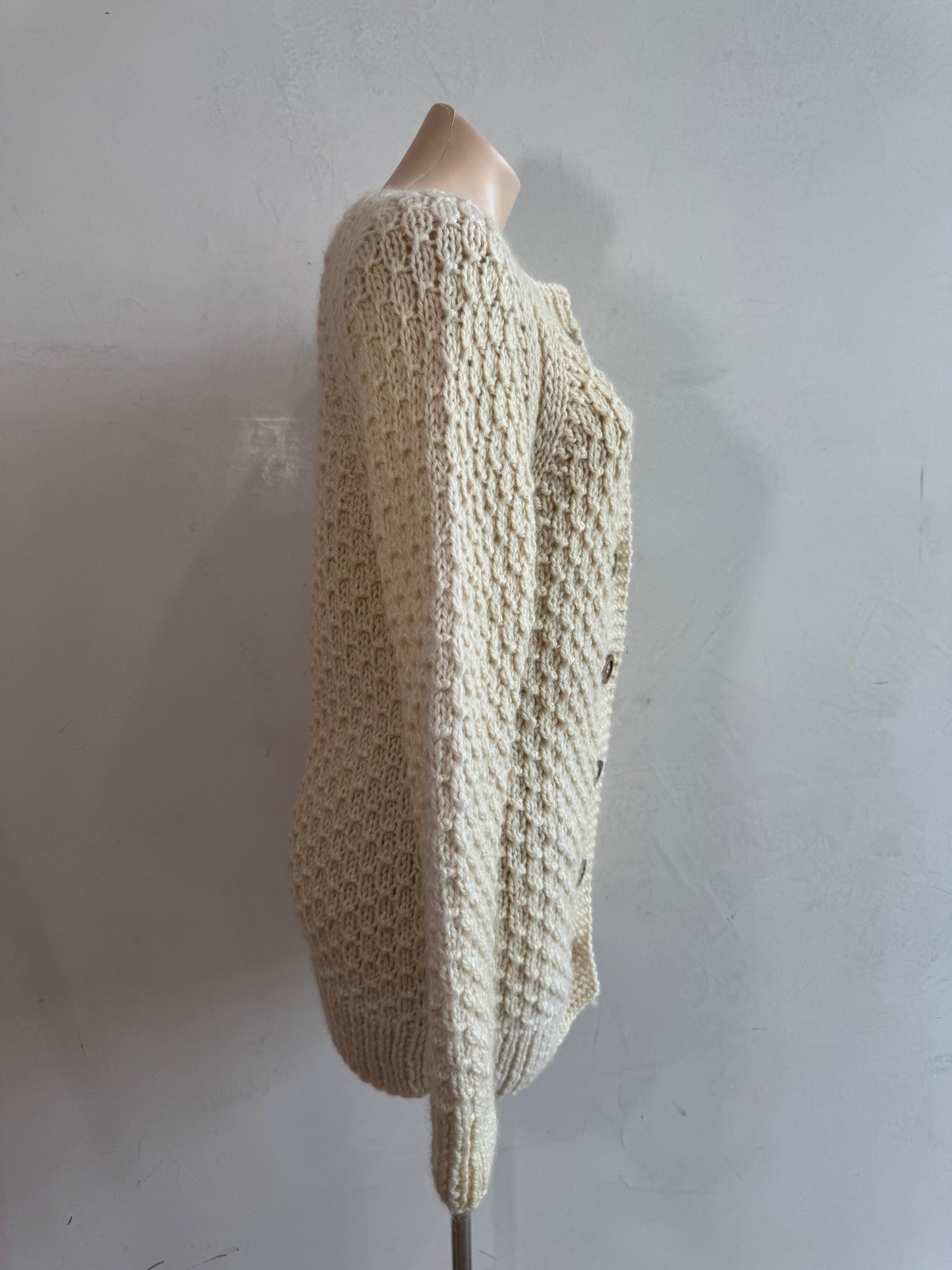 Cream Chunky Handknit Cardigan OS