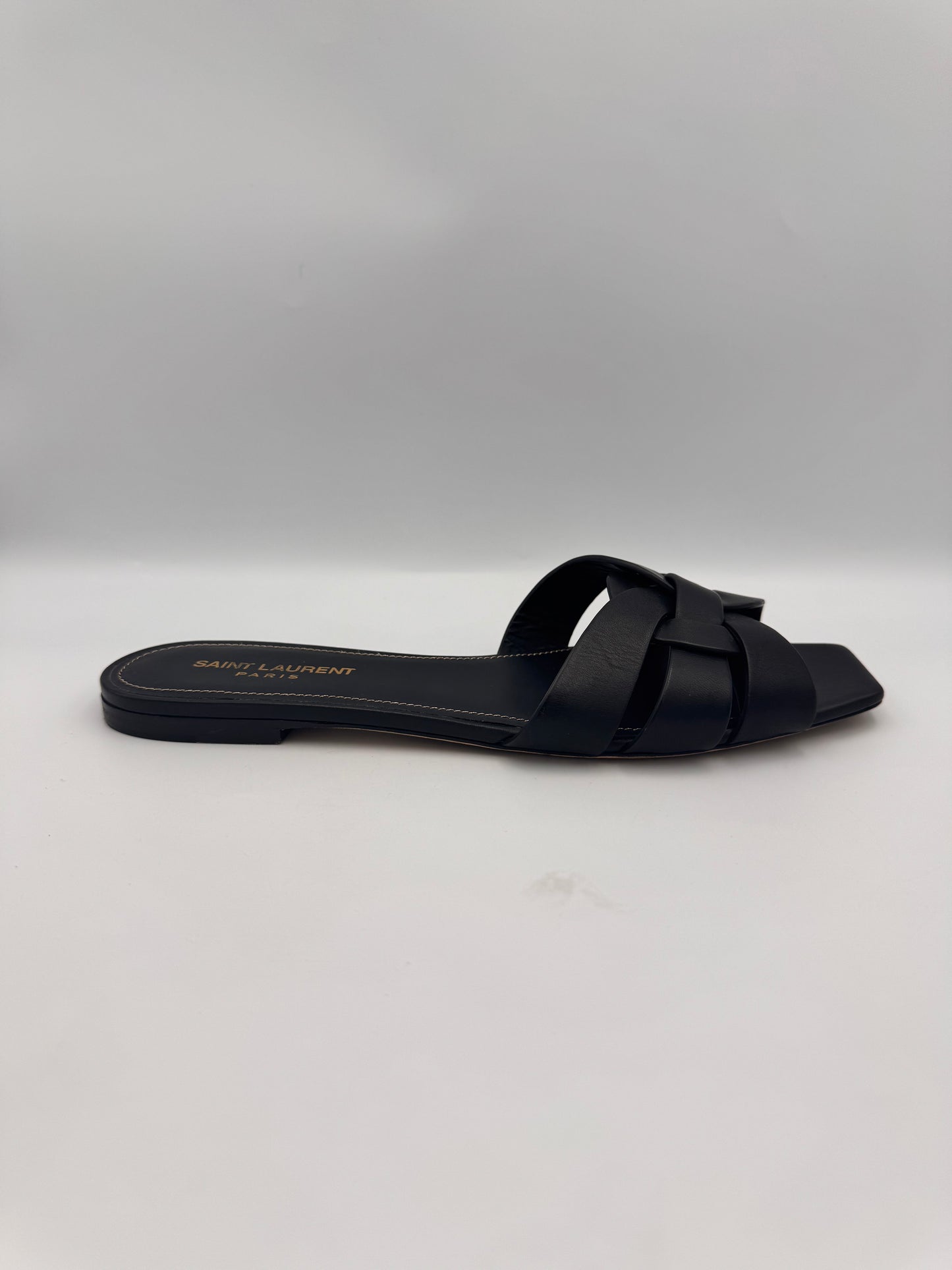 Yves Saint Laurent Black Slides Size 40