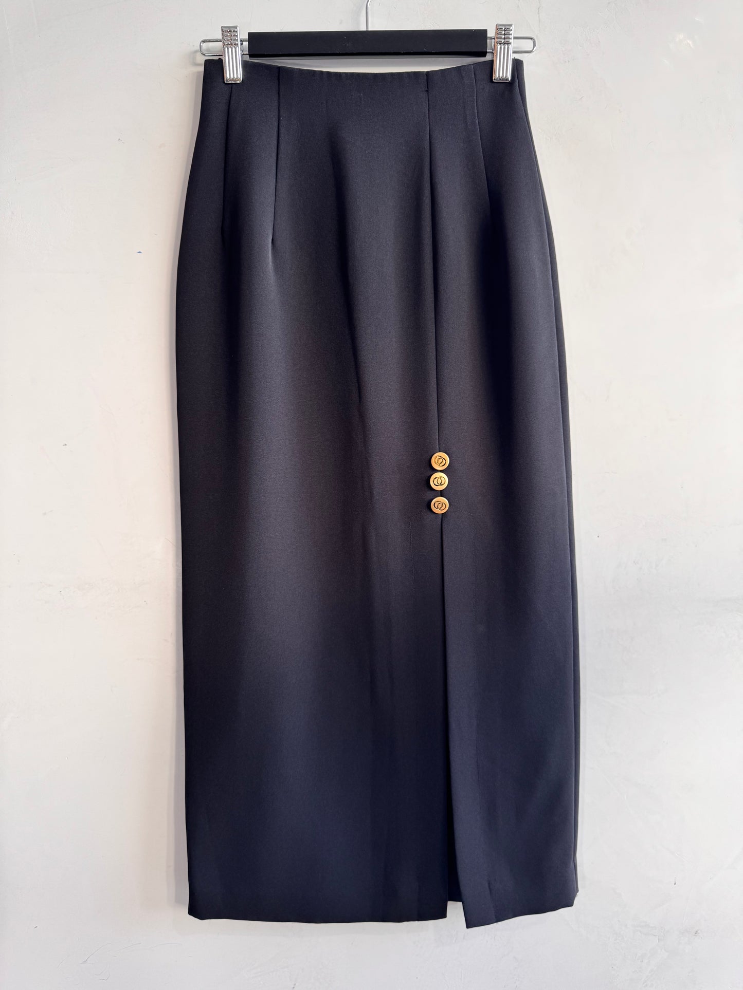 Vintage Ugo Black Midi Skirt - size XS