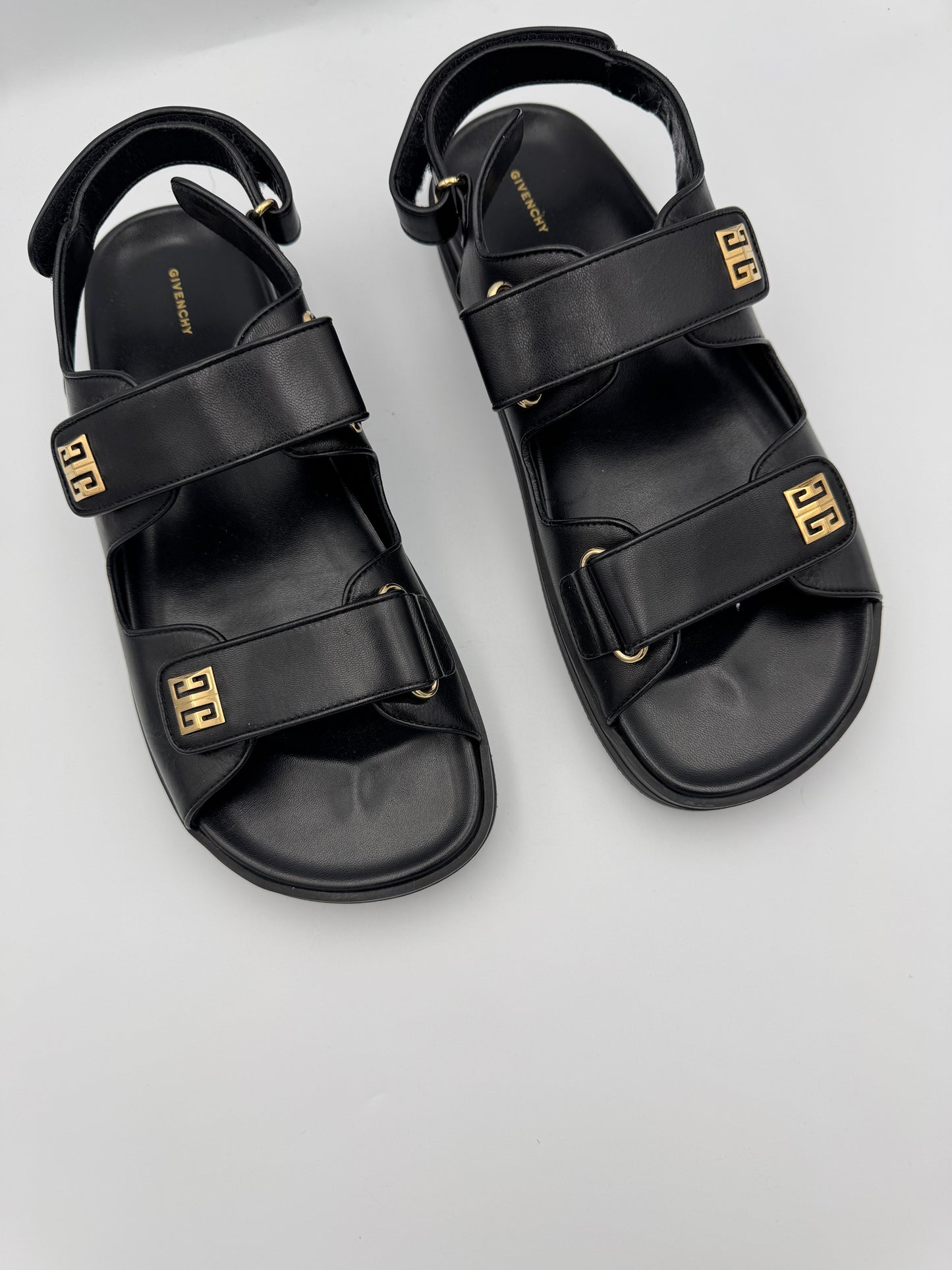 GIVENCHY Black Leather Sandals Size 40