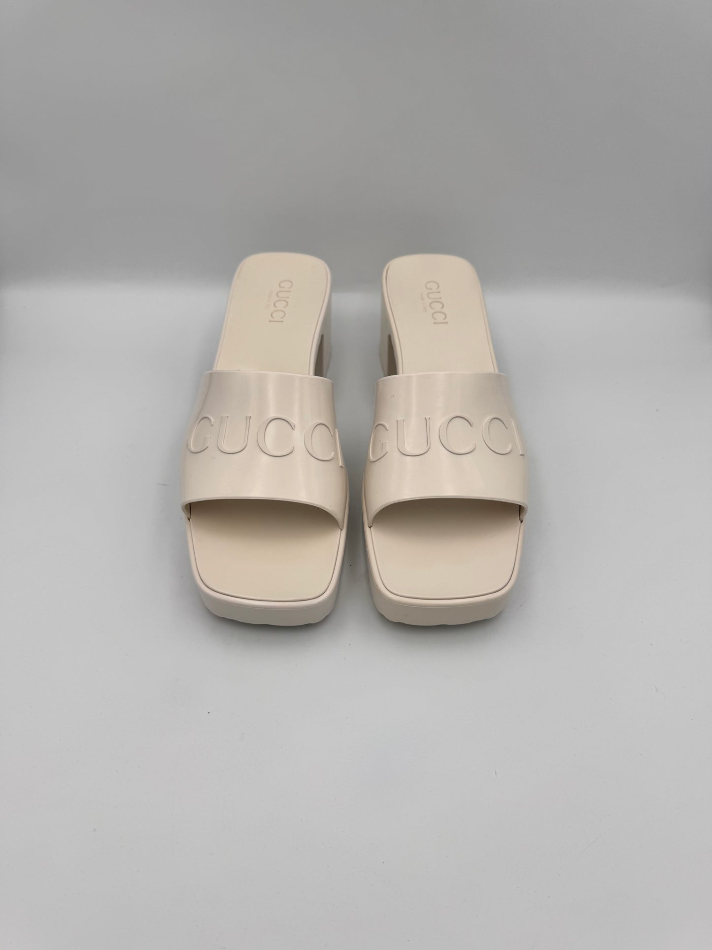 GUCCI Rubber Platform Sandals Size 39