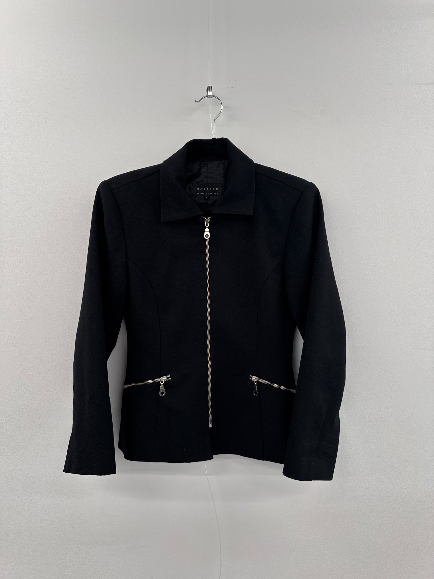 Maestro Black Full-Zip Jacket - Size 10