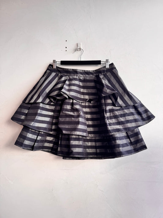 Vintage Cue ruffled striped skirt - size 12