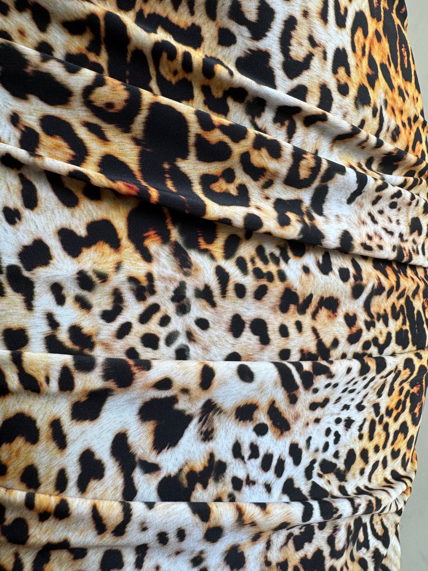 Halpern Leopard Print One Shoulder Dress - size 36