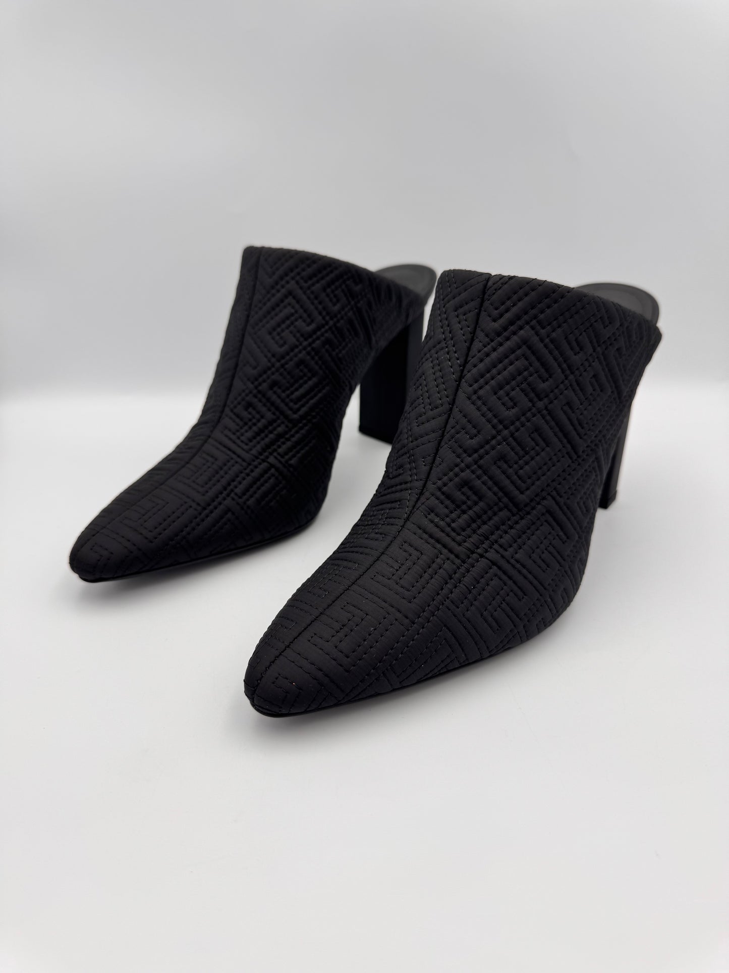 Balmain Black Ulla Monogram Quilted Mules Size 39