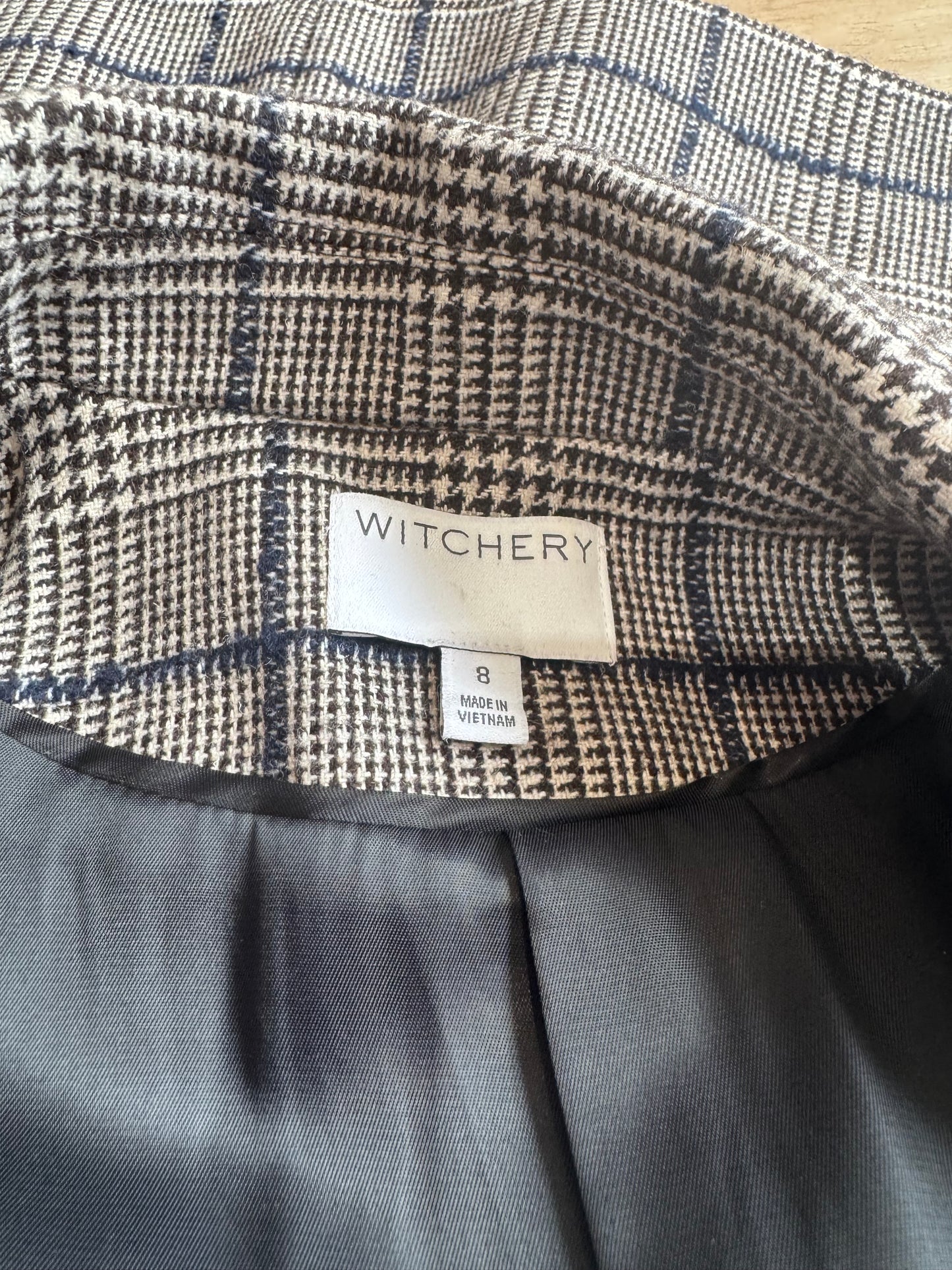 Witchery plaid blazer - size 8