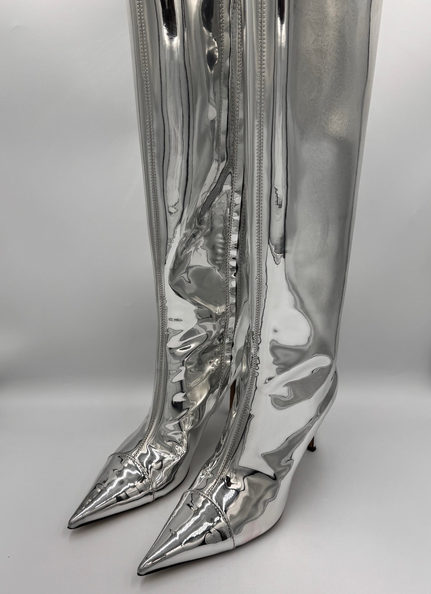 ALEXANDRE VAULTHIER Silver Knee-High Boots size 39
