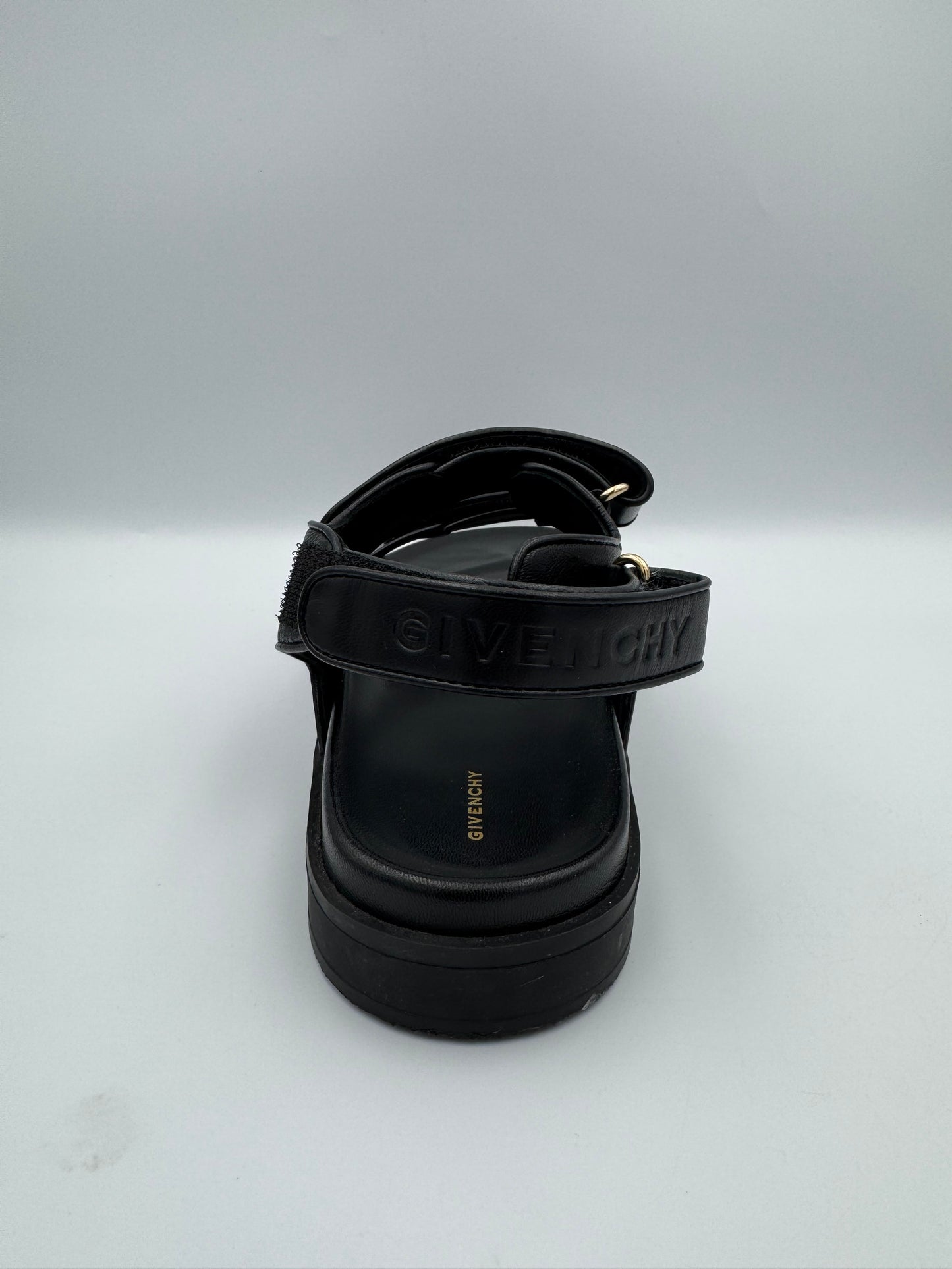 GIVENCHY Black Leather Sandals Size 40