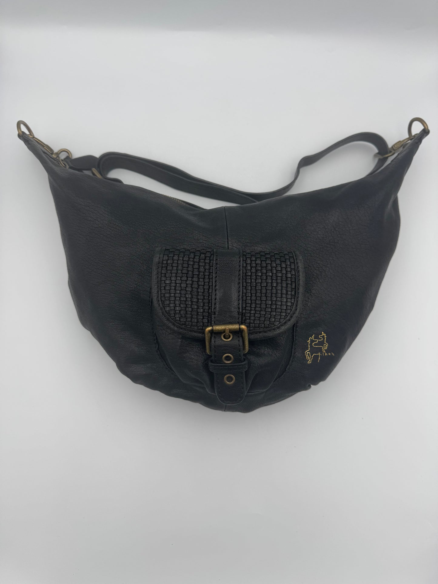 Tilkah Black Leather Sling Bag