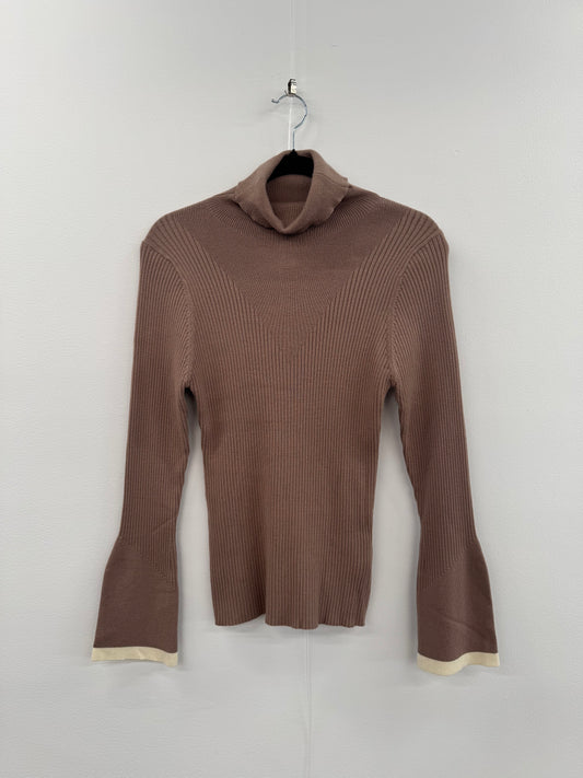 Varely Beige Turtle Neck Sweater - Size M
