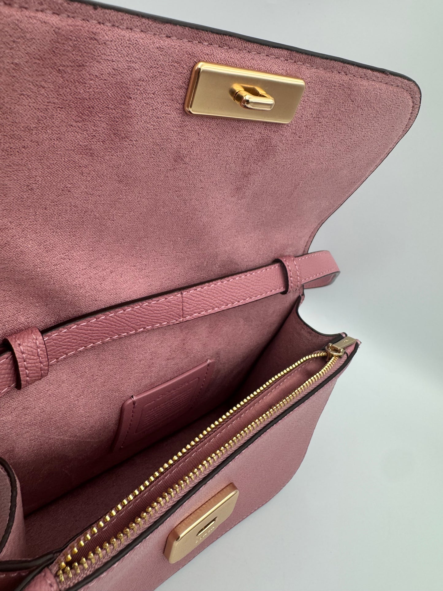 Coach Mini Brynn Crossbody Leather Clutch Pink C5626