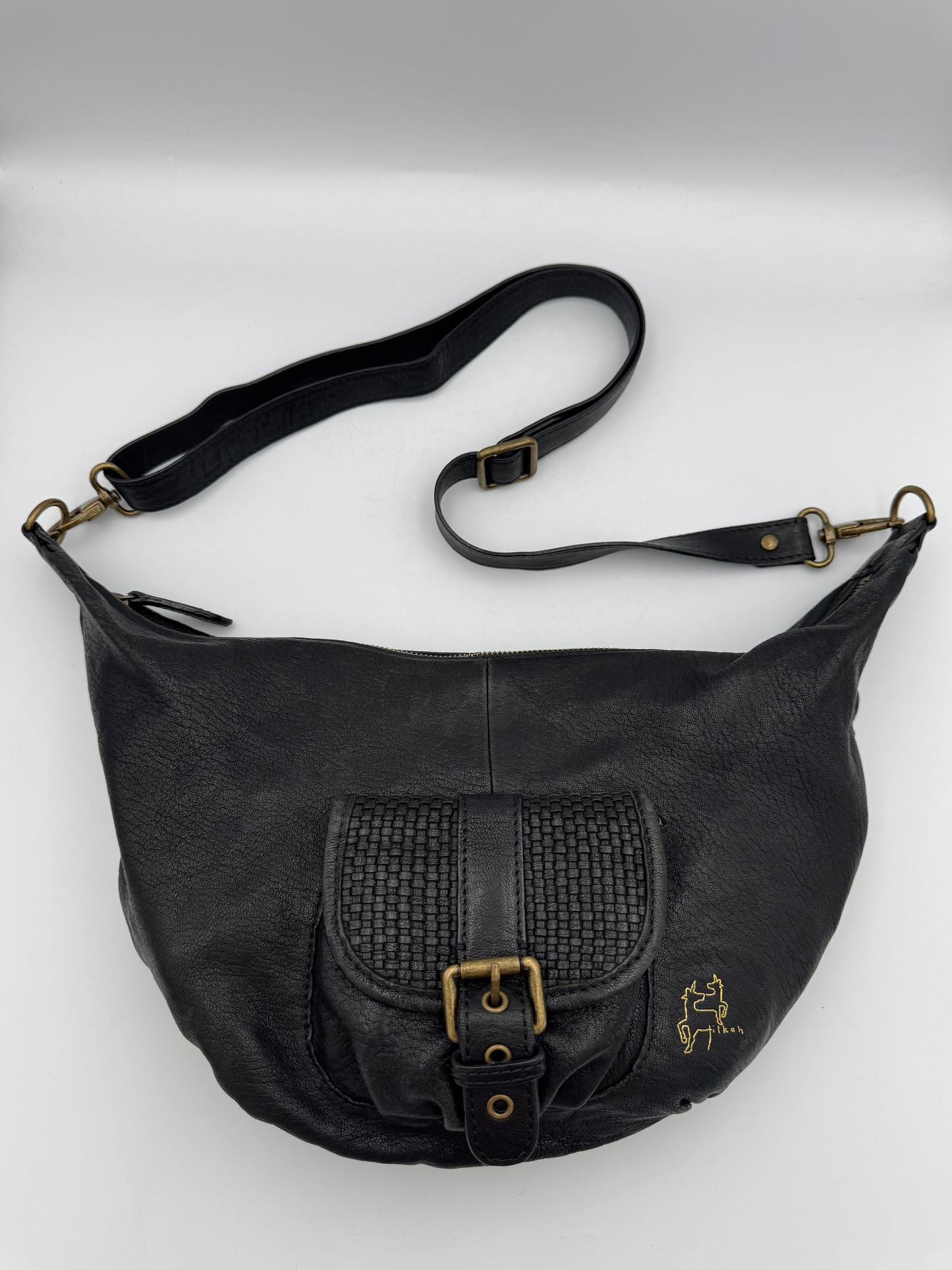 Tikah Black Leather Sling Bag