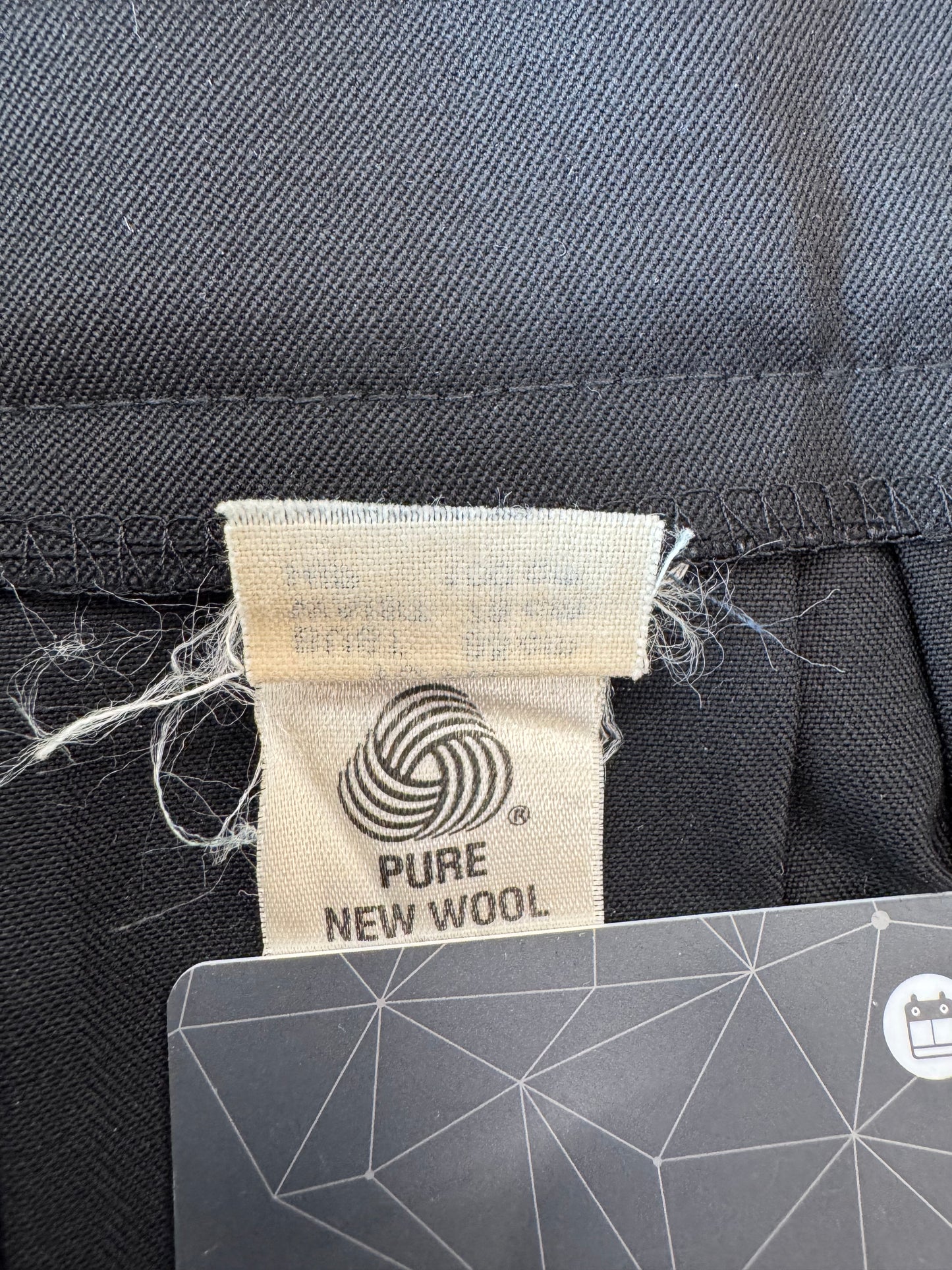 Vintage Black Pure Wool Pleated Skirt - Size 16