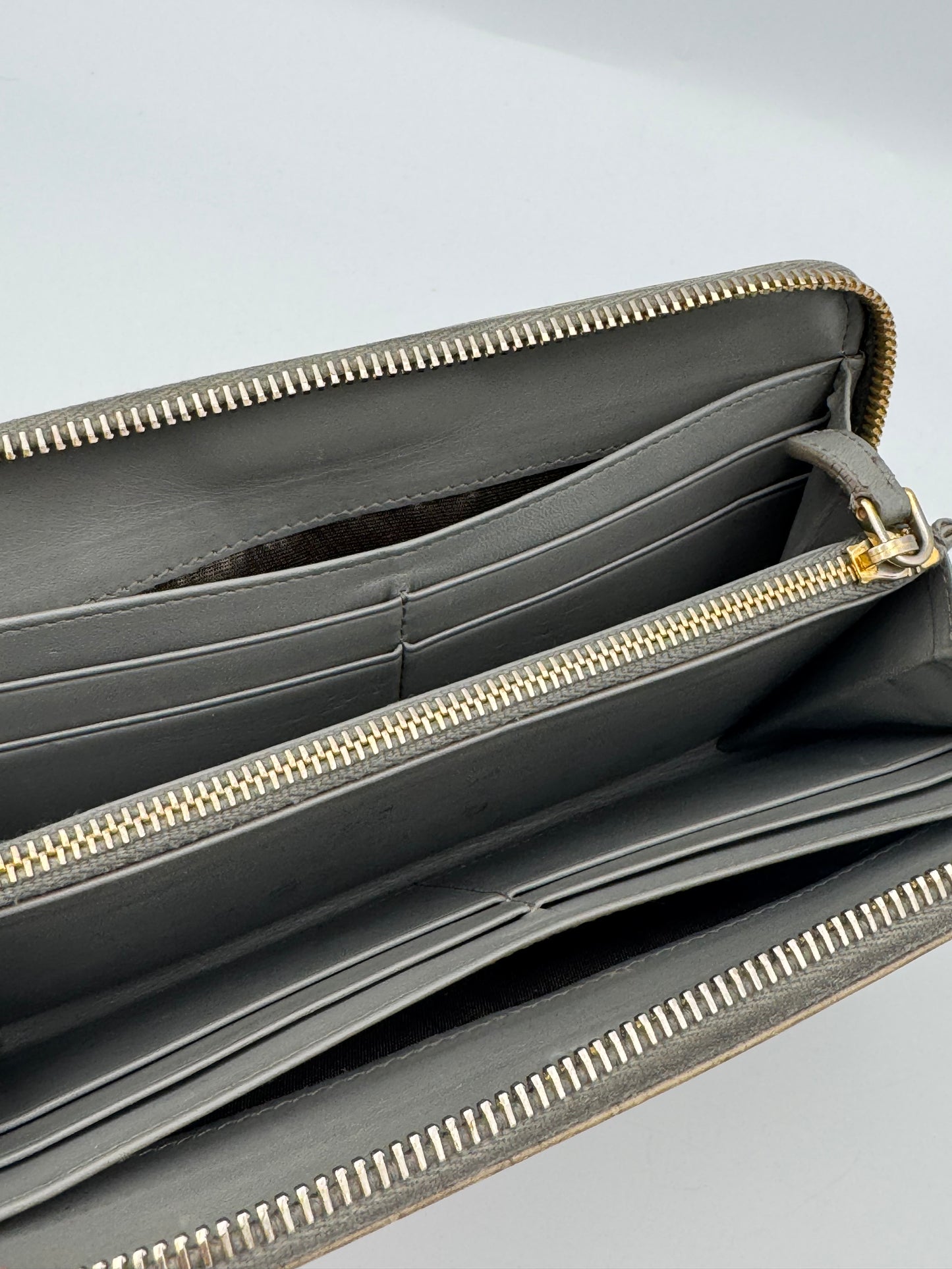 MIU MIU Taupe Zip Around Wallet