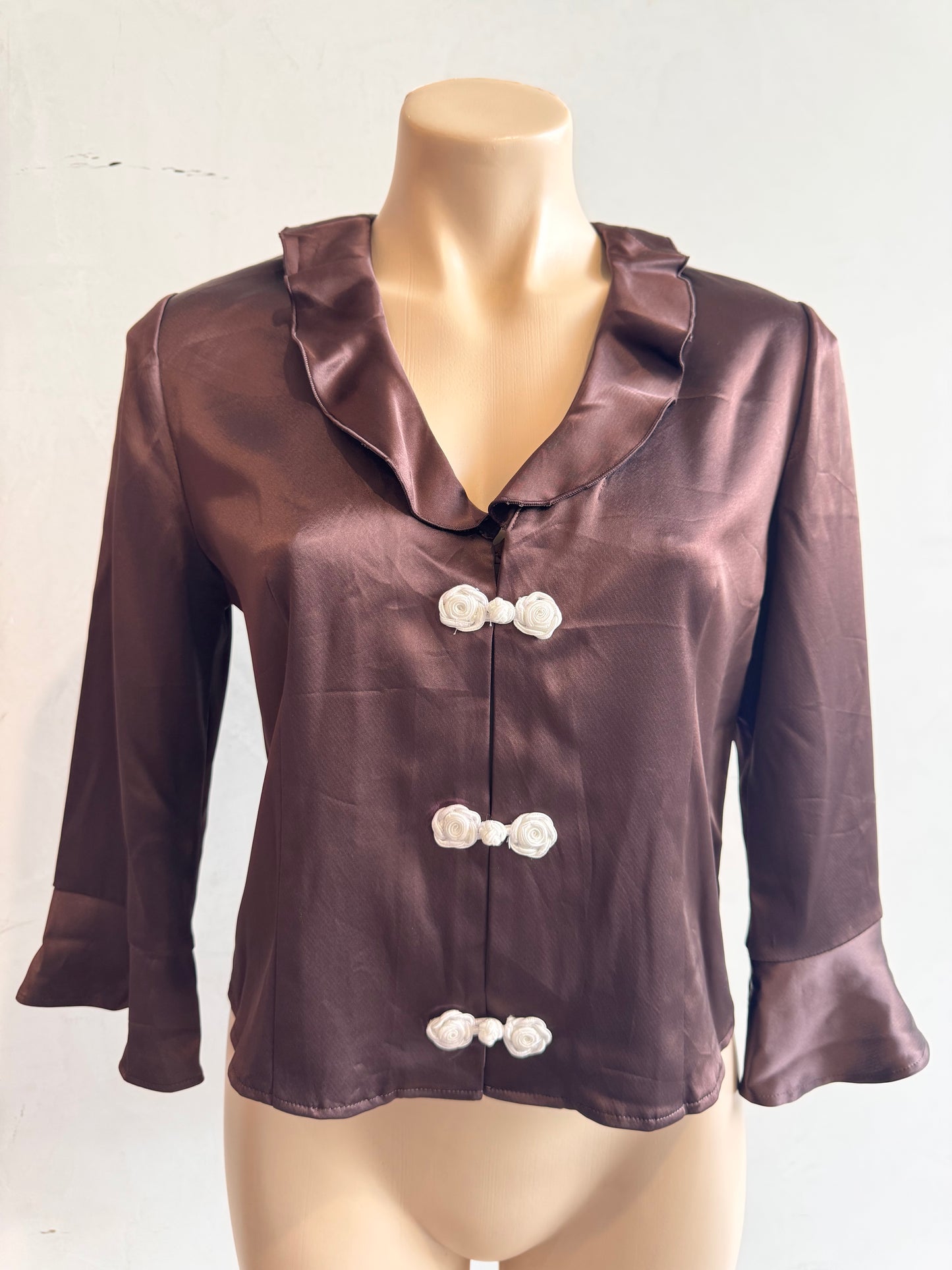 Chocolate Bell Sleeve Top - size S/M