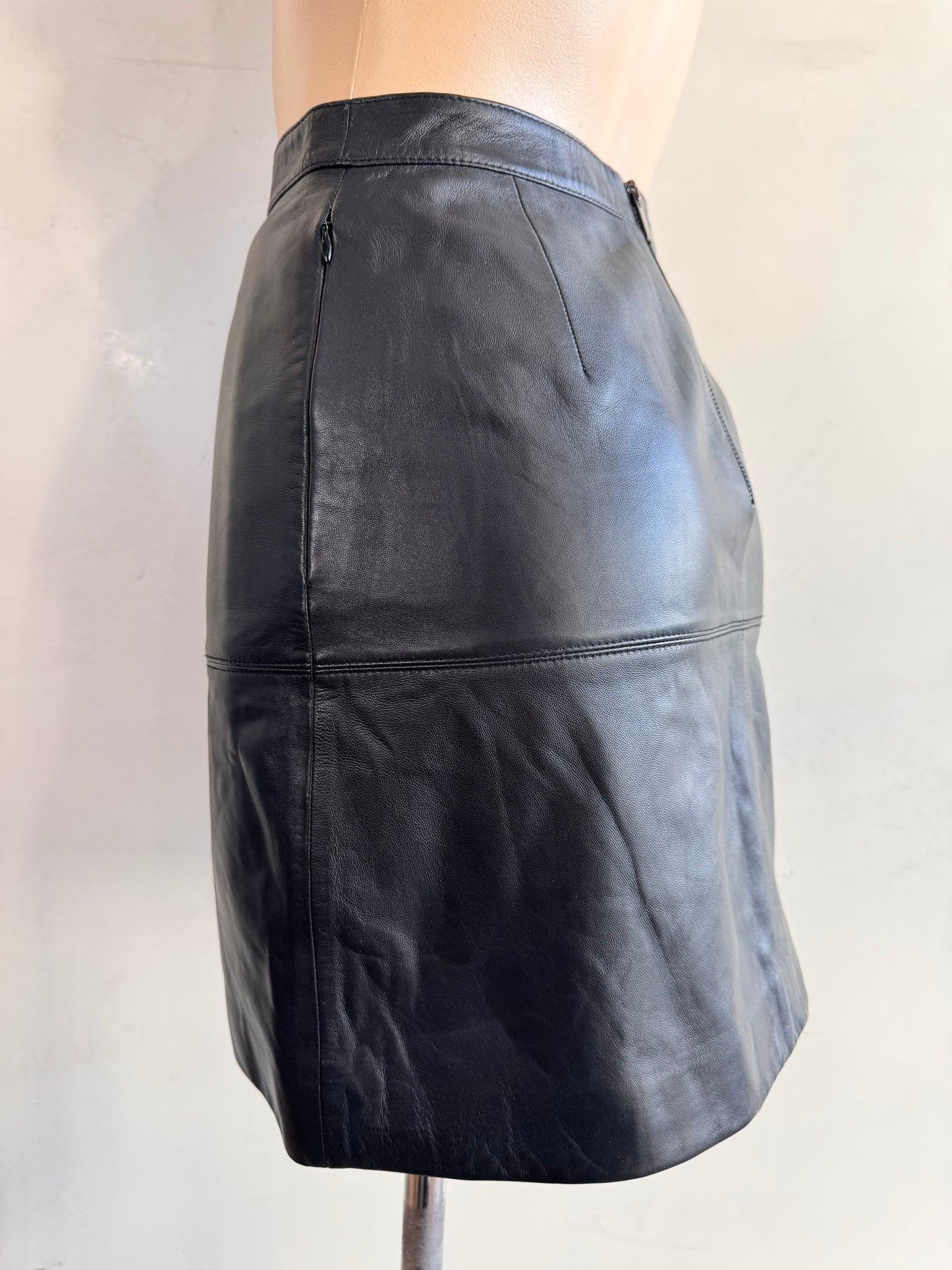 Marcs Black Mini Leather Skirt - size 6