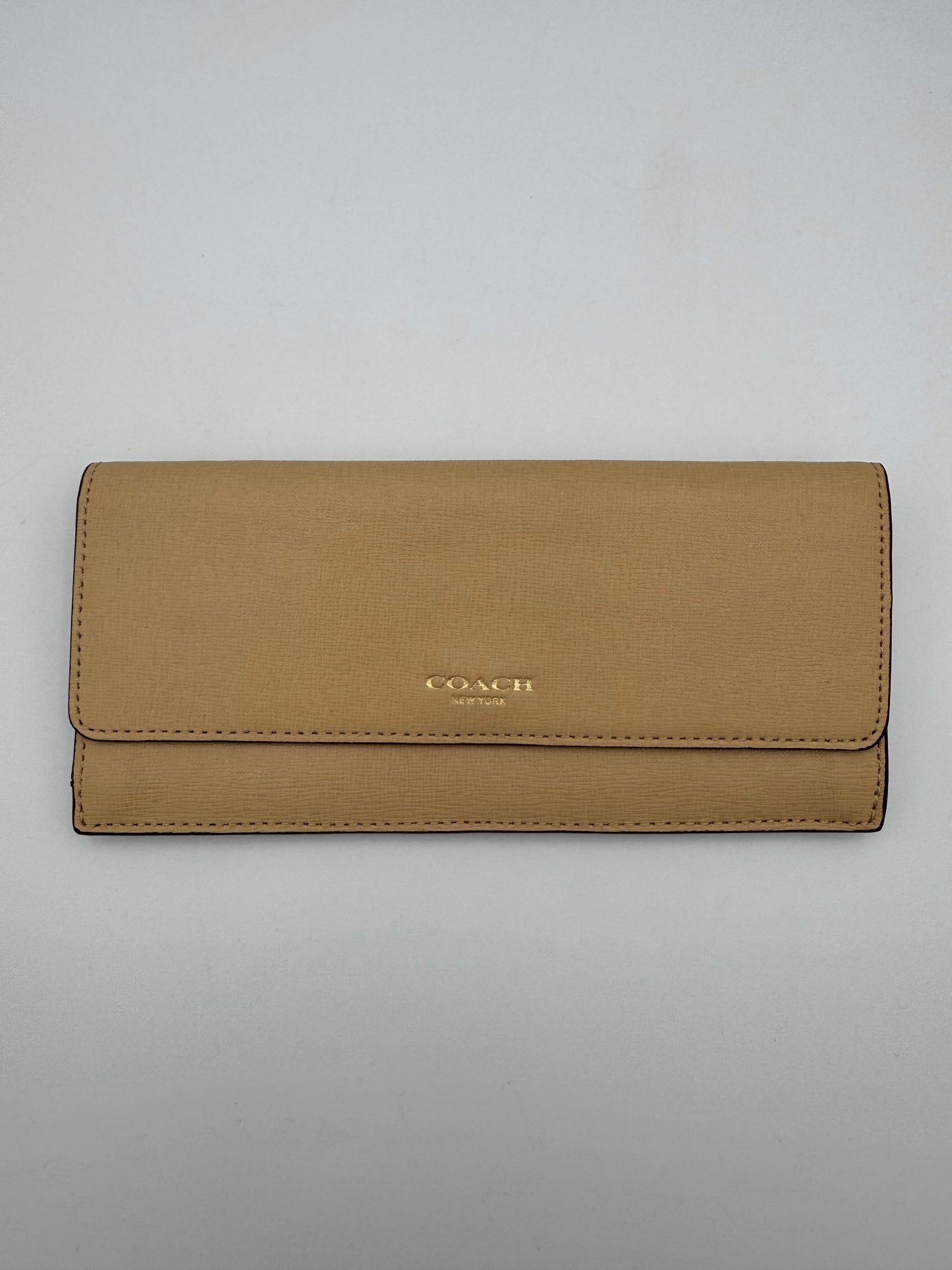 Coach Saffiano Wallet Tan